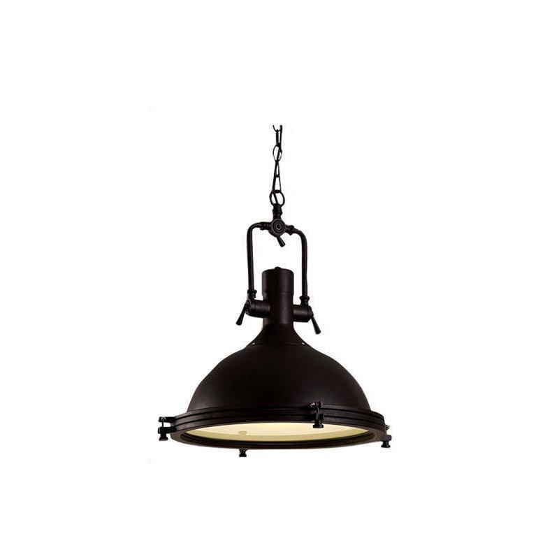 Silven Pendant Lamp Brass Ribbed Dome Industrial-Neutral Decor