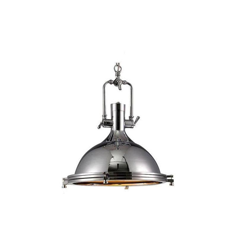 Silven Pendant Lamp Brass Ribbed Dome Industrial-Neutral Decor