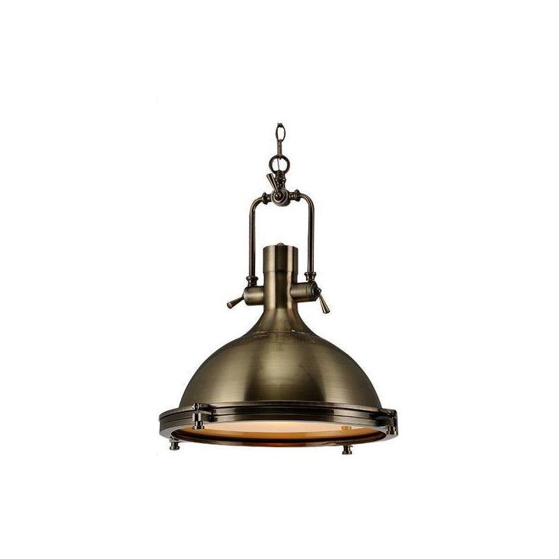 Silven Pendant Lamp Brass Ribbed Dome Industrial-Neutral Decor