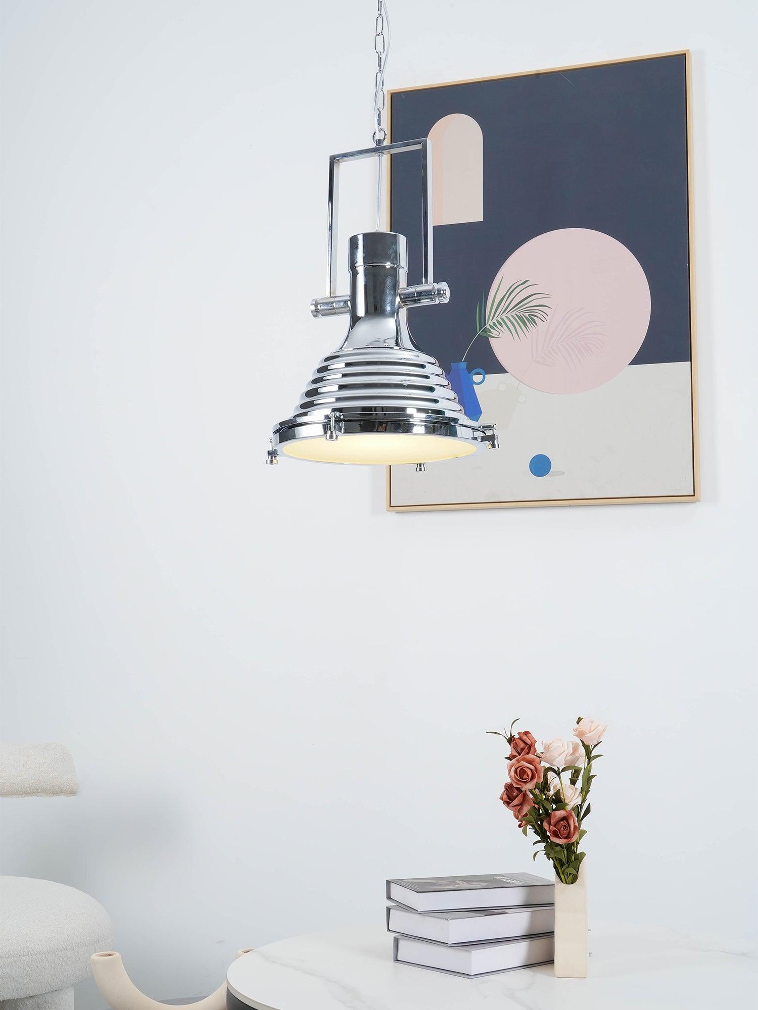 Silven Pendant Lamp Brass Ribbed Dome Industrial-Neutral Decor