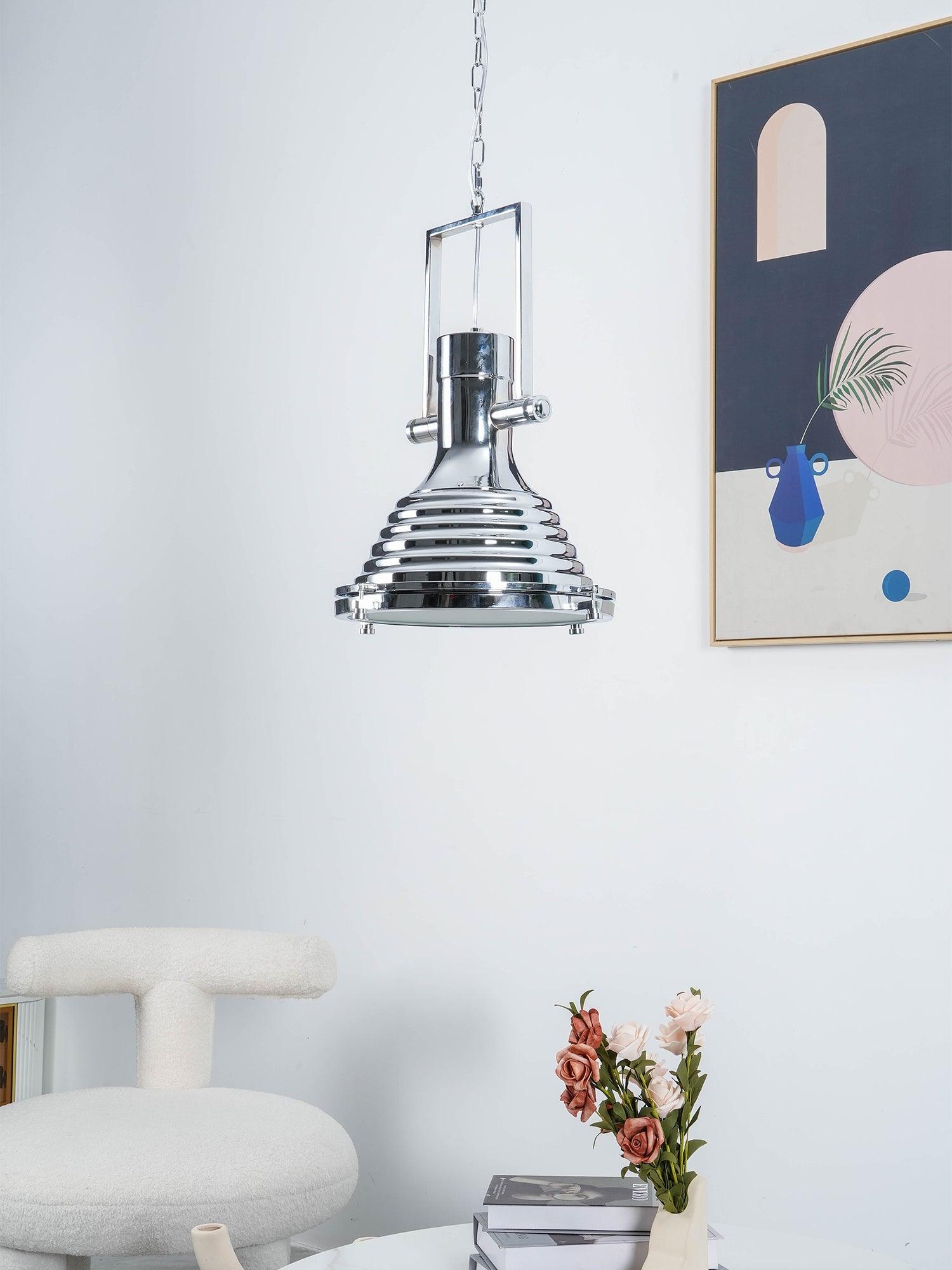 Silven Pendant Lamp Brass Ribbed Dome Industrial-Neutral Decor