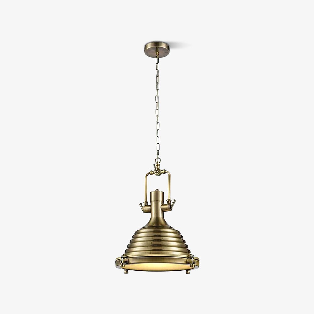 Silven Pendant Lamp Brass Ribbed Dome Industrial-Neutral Decor