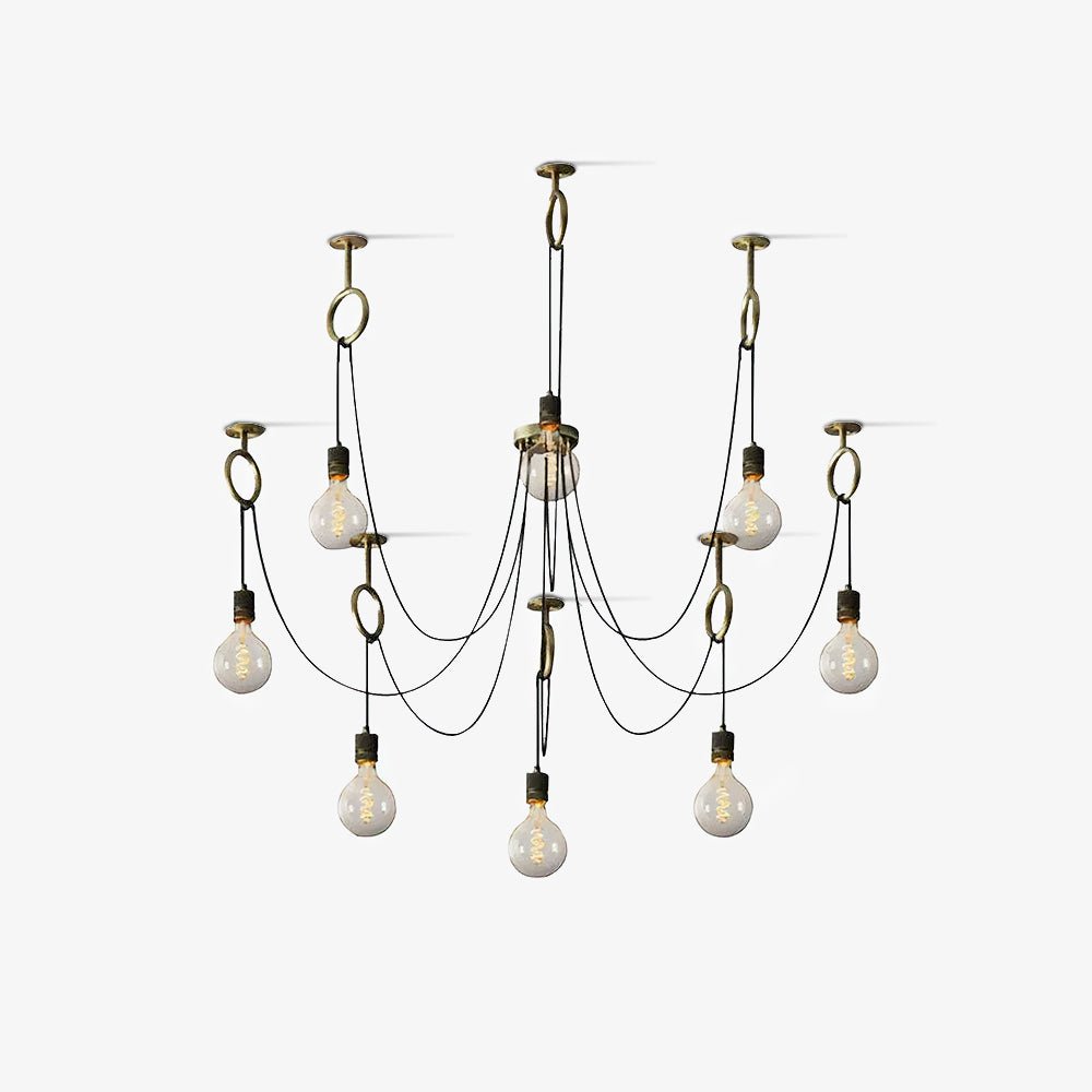 Kominex Chandelier Industrial Spider Bulb Hanging-Neutral Decor