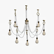 Kominex Chandelier Industrial Spider Bulb Hanging-Neutral Decor