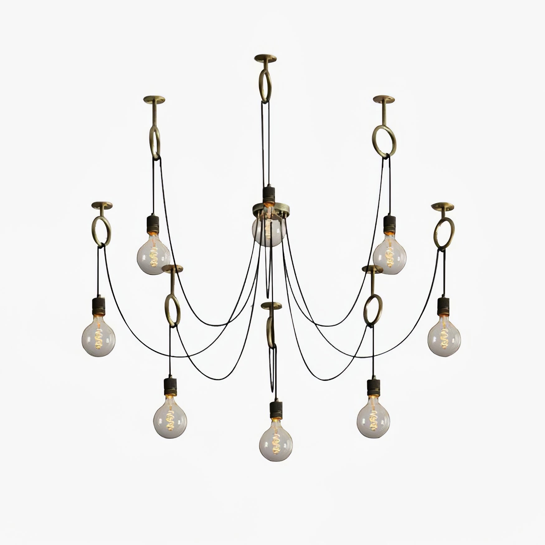 Kominex Chandelier Industrial Spider Bulb Hanging-Neutral Decor