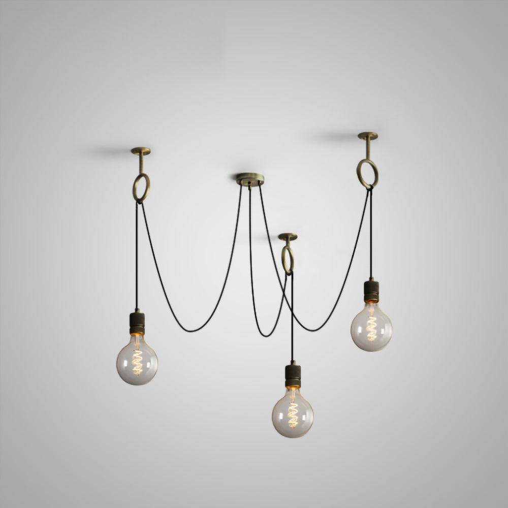 Kominex Chandelier Industrial Spider Bulb Hanging-Neutral Decor