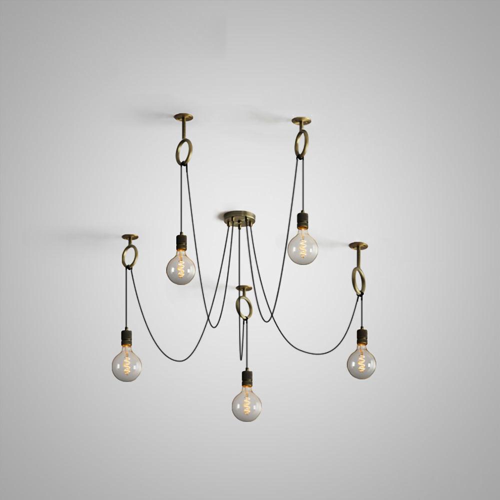 Kominex Chandelier Industrial Spider Bulb Hanging-Neutral Decor
