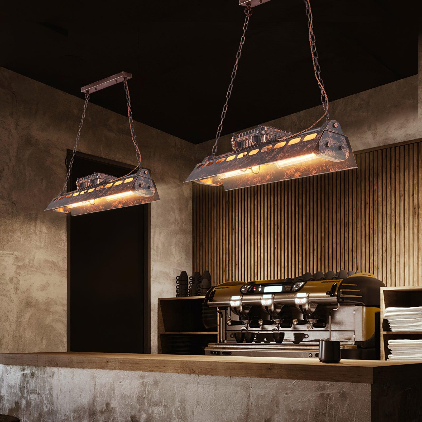 Mael Chandelier Industrial Rectangular Frame-Neutral Decor
