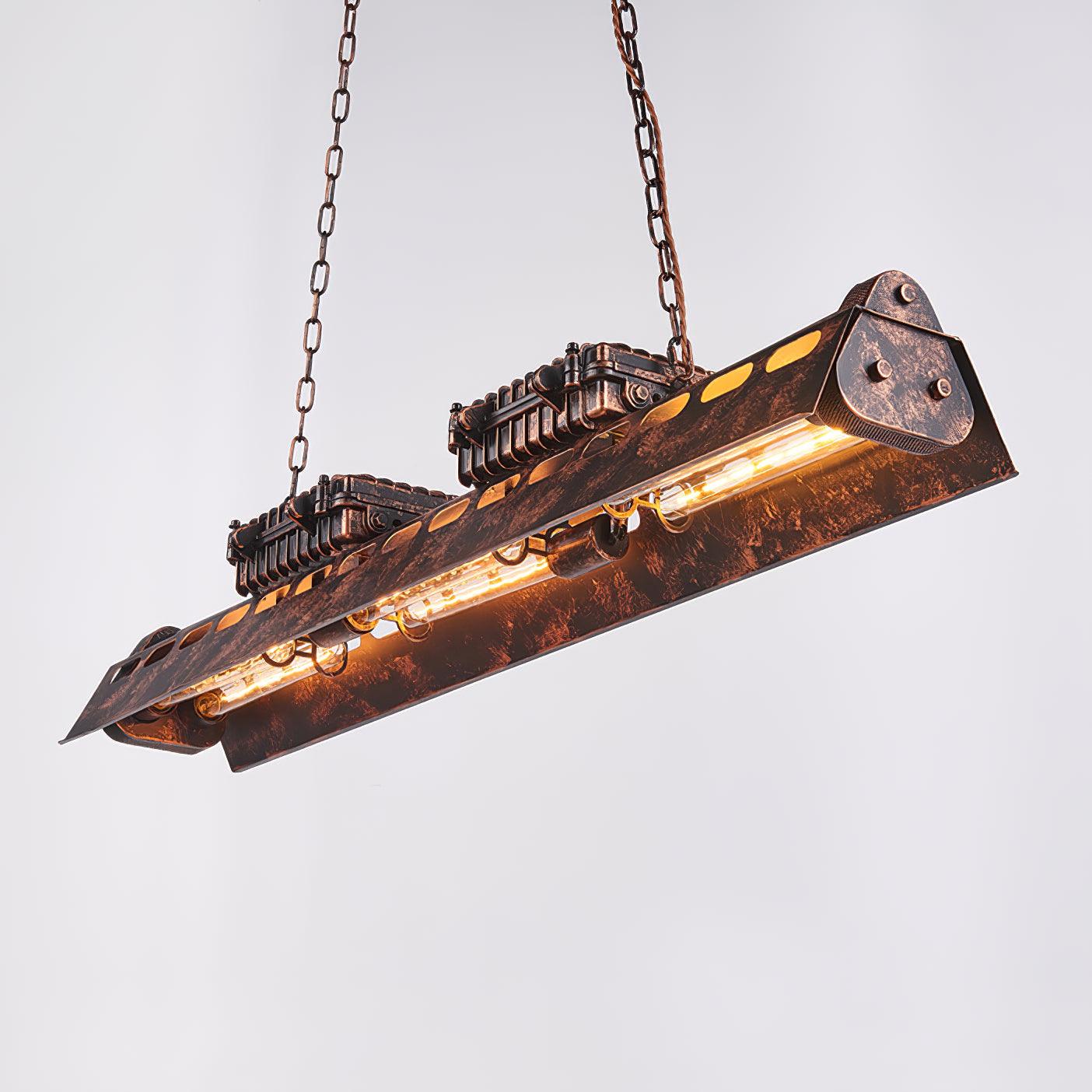 Mael Chandelier Industrial Rectangular Frame-Neutral Decor