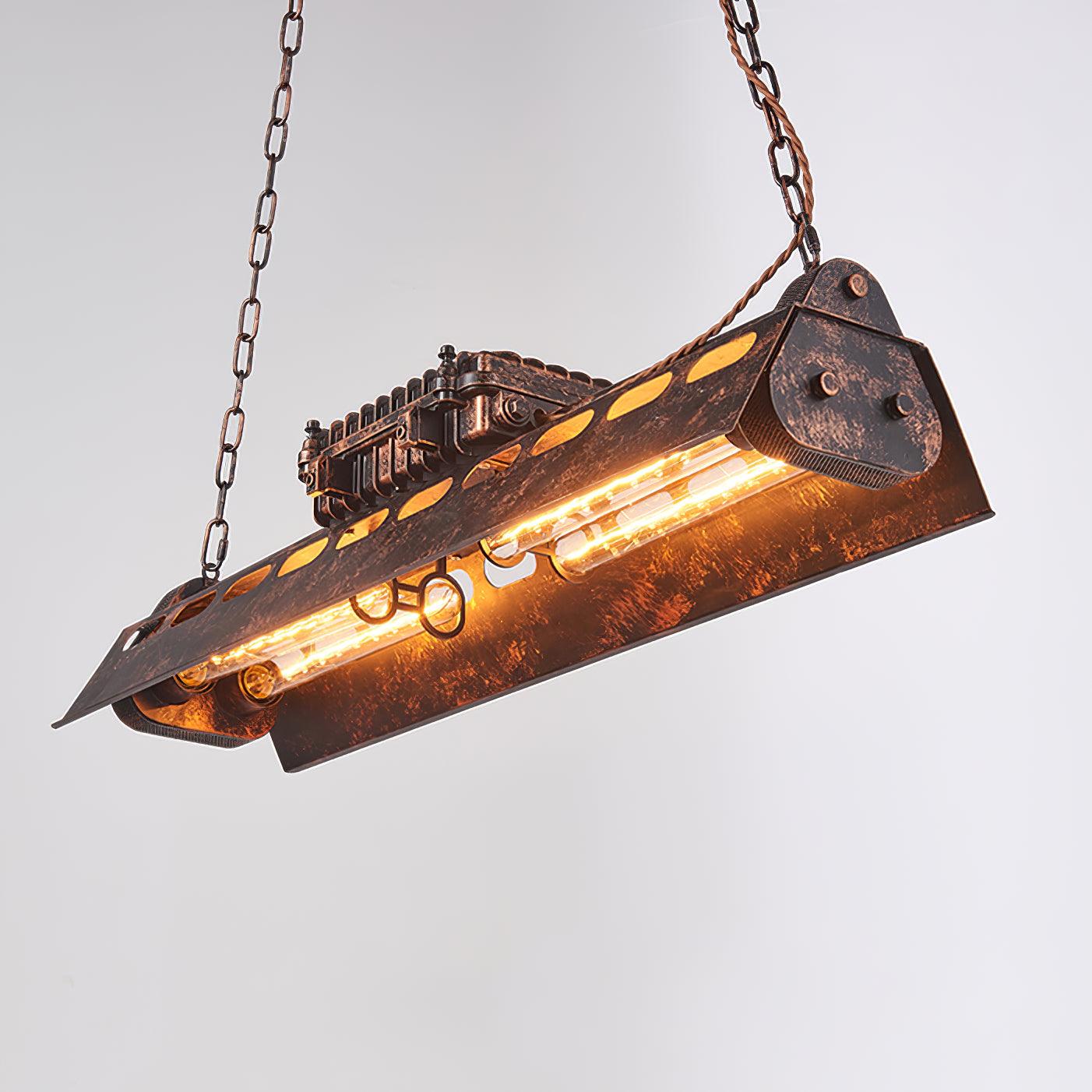 Mael Chandelier Industrial Rectangular Frame-Neutral Decor
