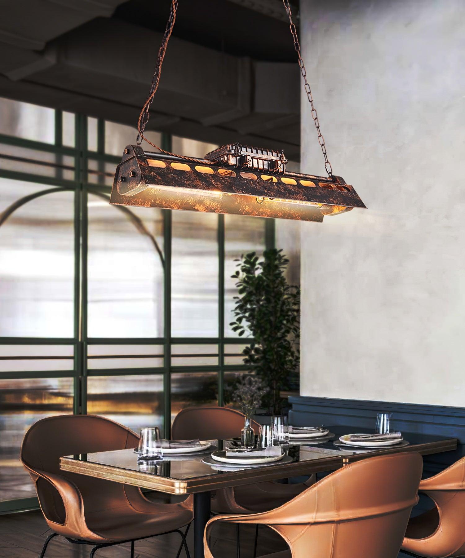 Mael Chandelier Industrial Rectangular Frame-Neutral Decor