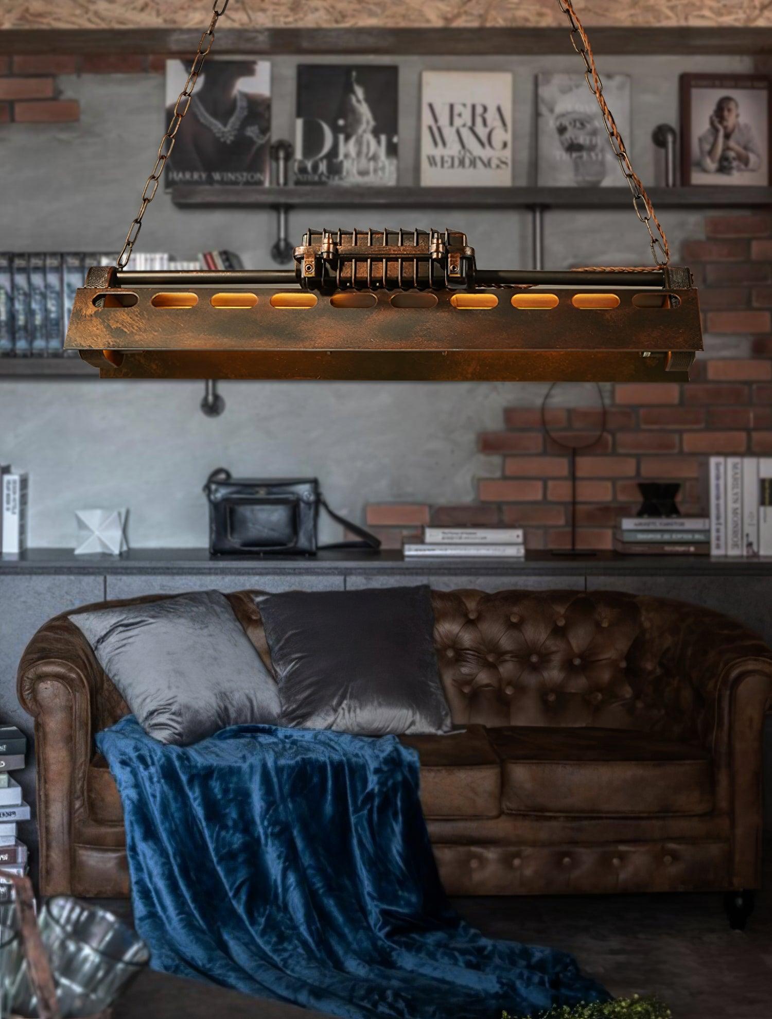 Mael Chandelier Industrial Rectangular Frame-Neutral Decor