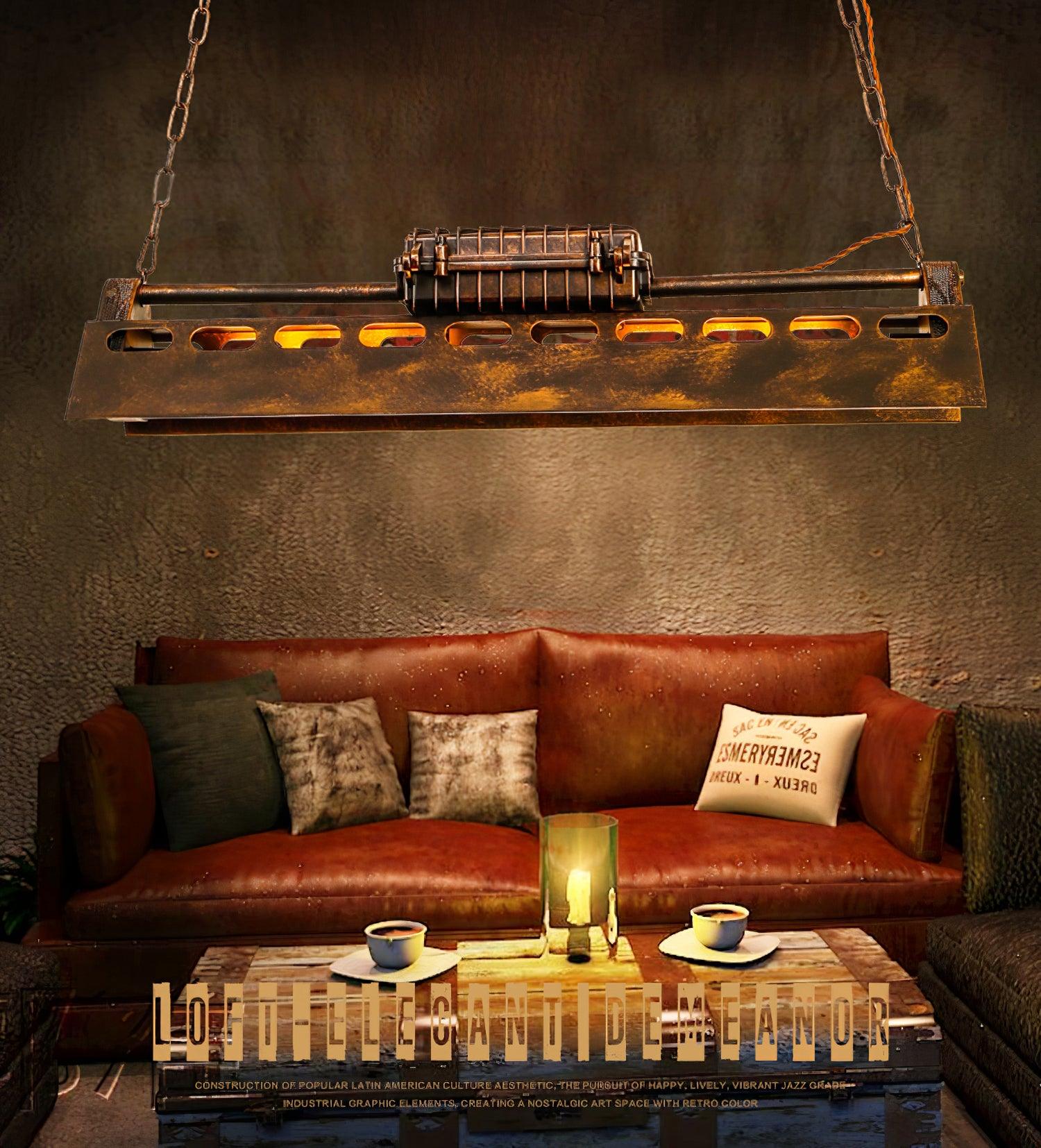 Mael Chandelier Industrial Rectangular Frame-Neutral Decor
