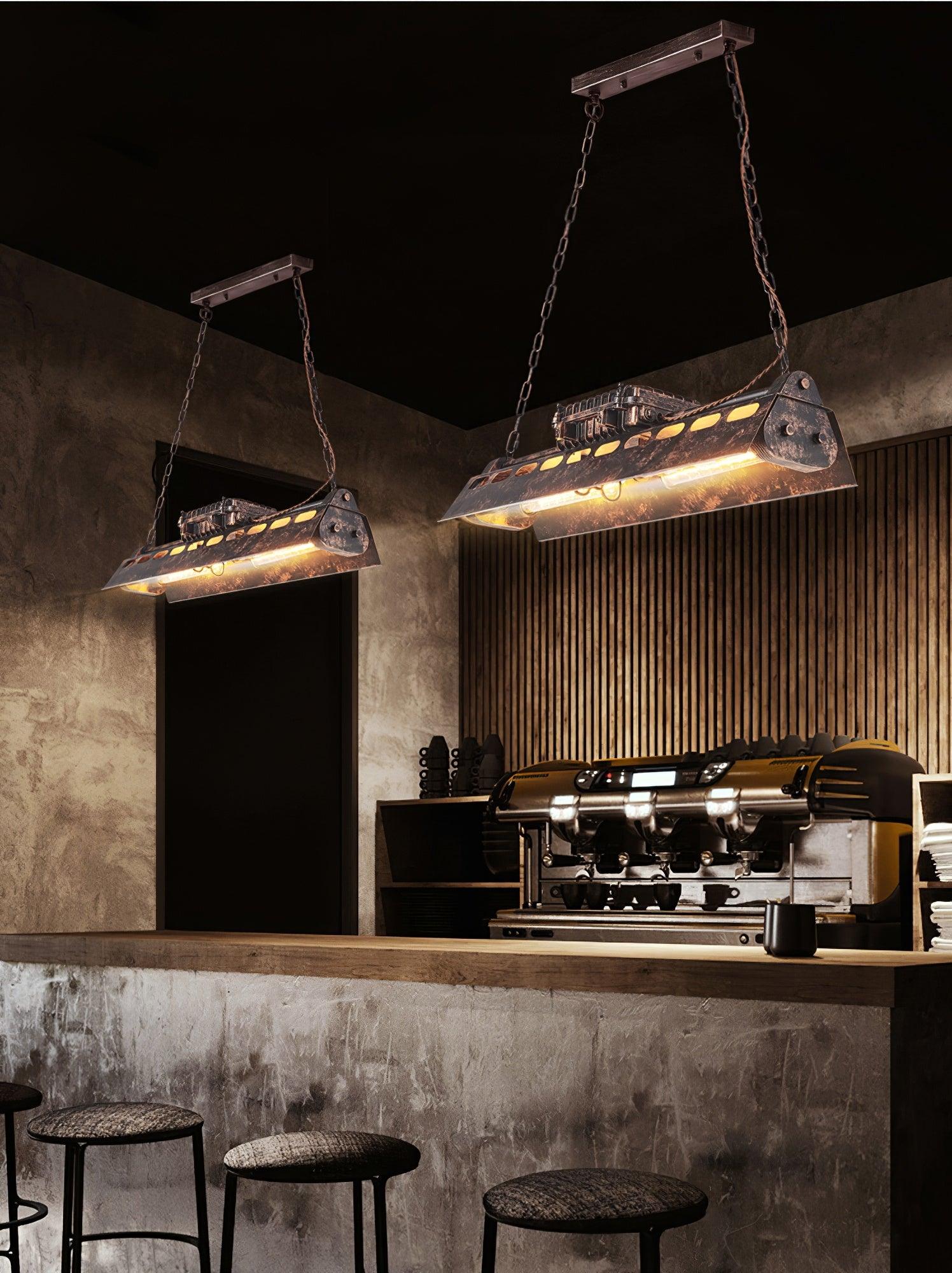 Mael Chandelier Industrial Rectangular Frame-Neutral Decor