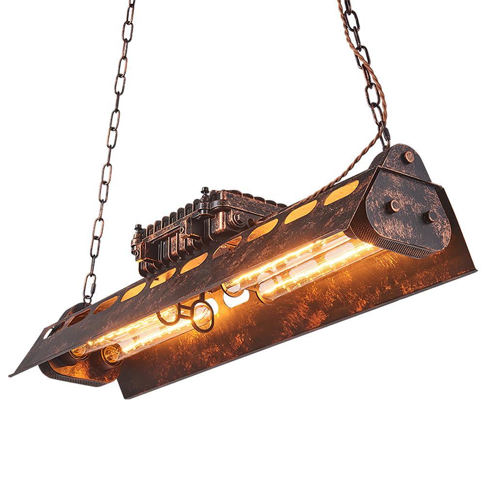 Mael Chandelier Industrial Rectangular Frame-Neutral Decor