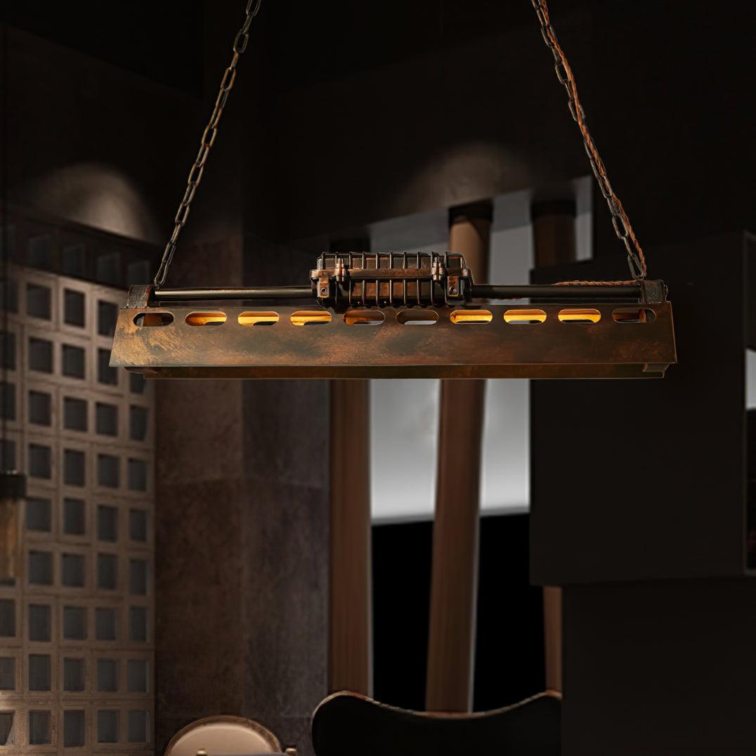 Mael Chandelier Industrial Rectangular Frame-Neutral Decor