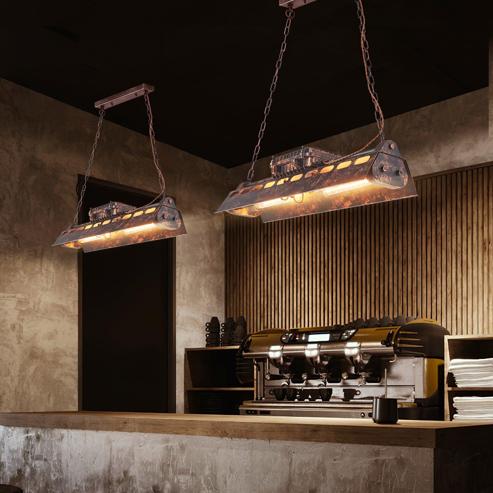 Mael Chandelier Industrial Rectangular Frame-Neutral Decor