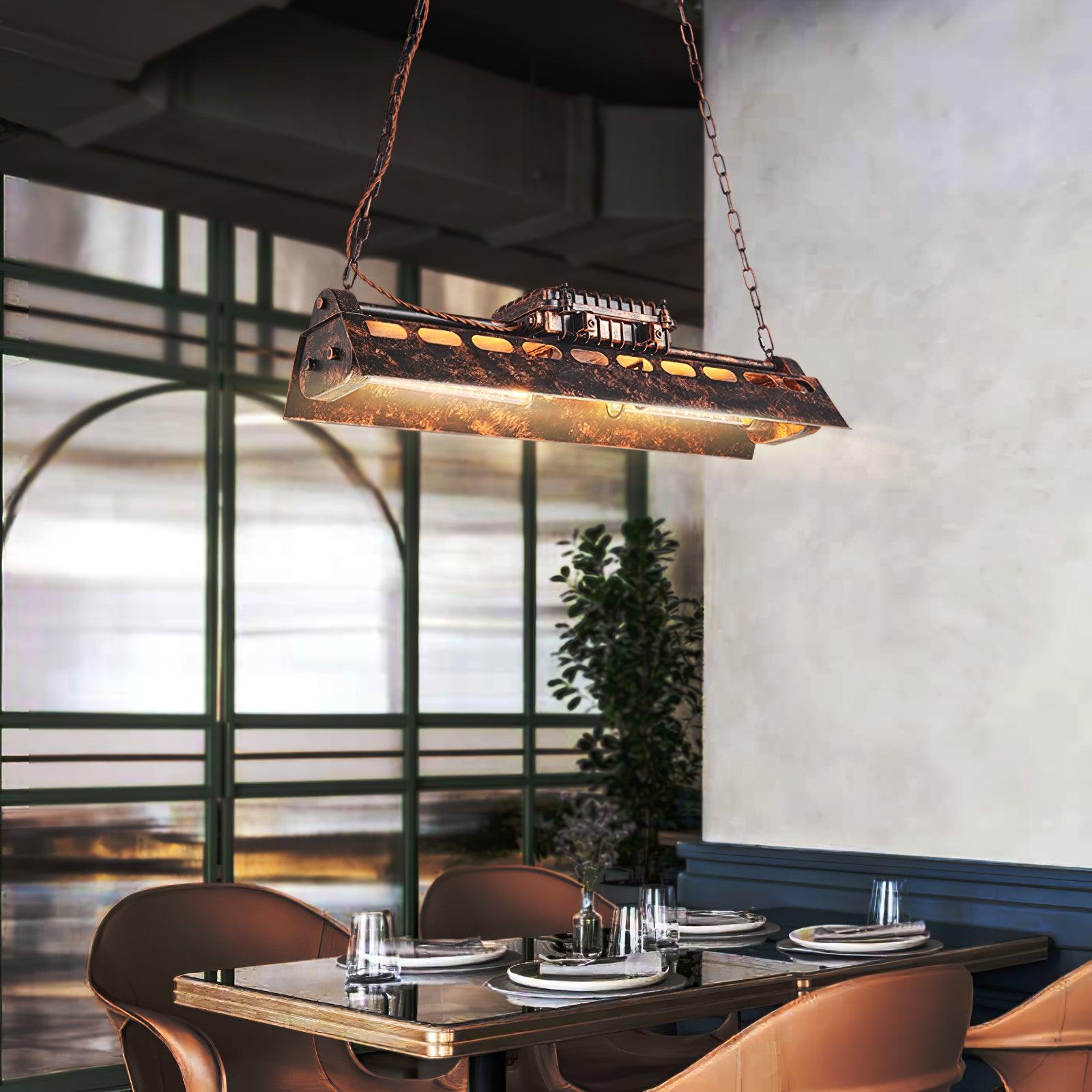 Mael Chandelier Industrial Rectangular Frame-Neutral Decor
