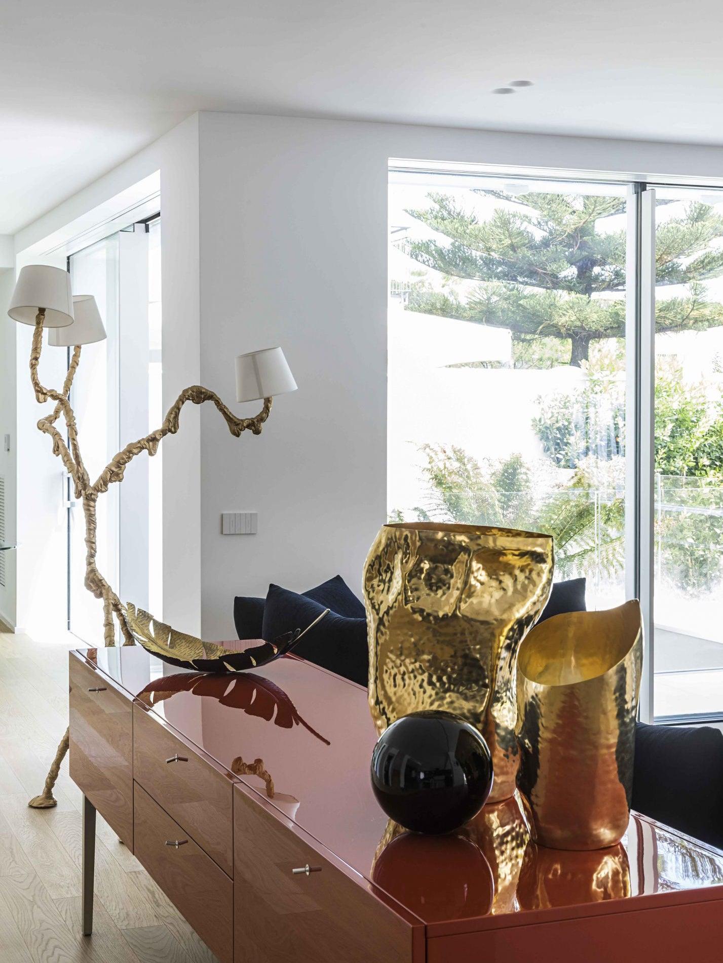 Dendria Triple-Arm Branch Sculptural Floor Lamp-Neutral Decor