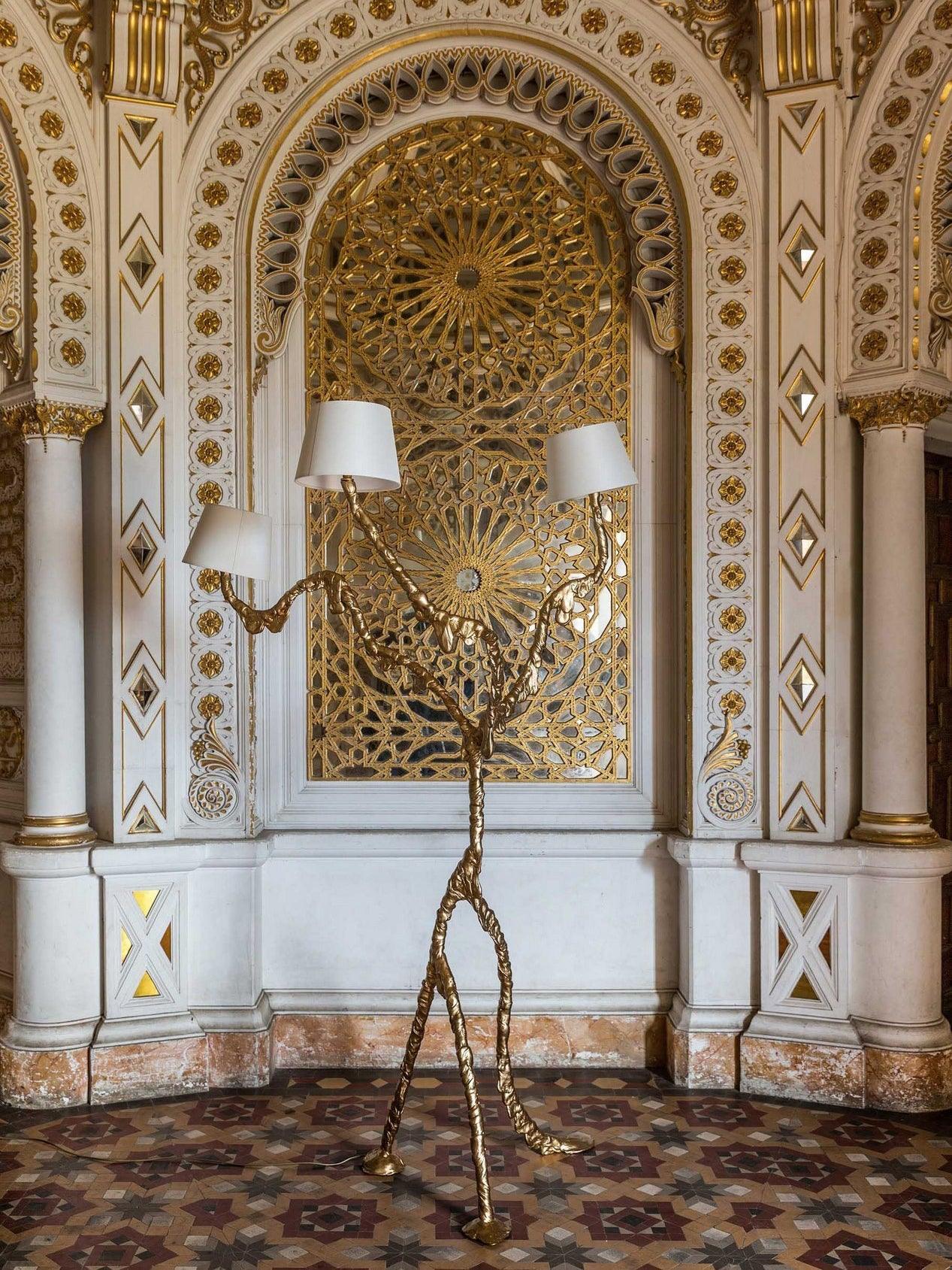 Dendria Triple-Arm Branch Sculptural Floor Lamp-Neutral Decor