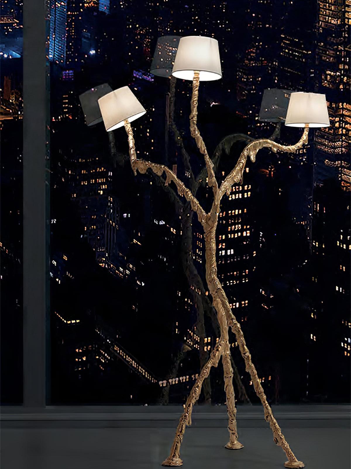 Dendria Triple-Arm Branch Sculptural Floor Lamp-Neutral Decor