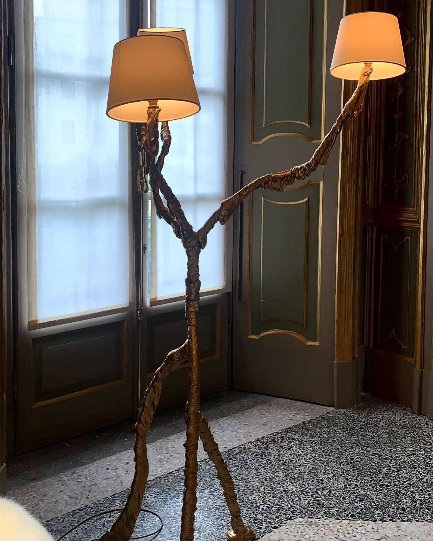 Dendria Triple-Arm Branch Sculptural Floor Lamp-Neutral Decor