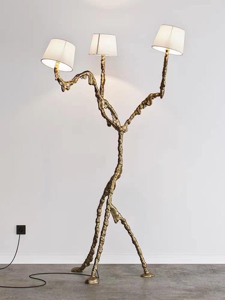 Dendria Triple-Arm Branch Sculptural Floor Lamp-Neutral Decor