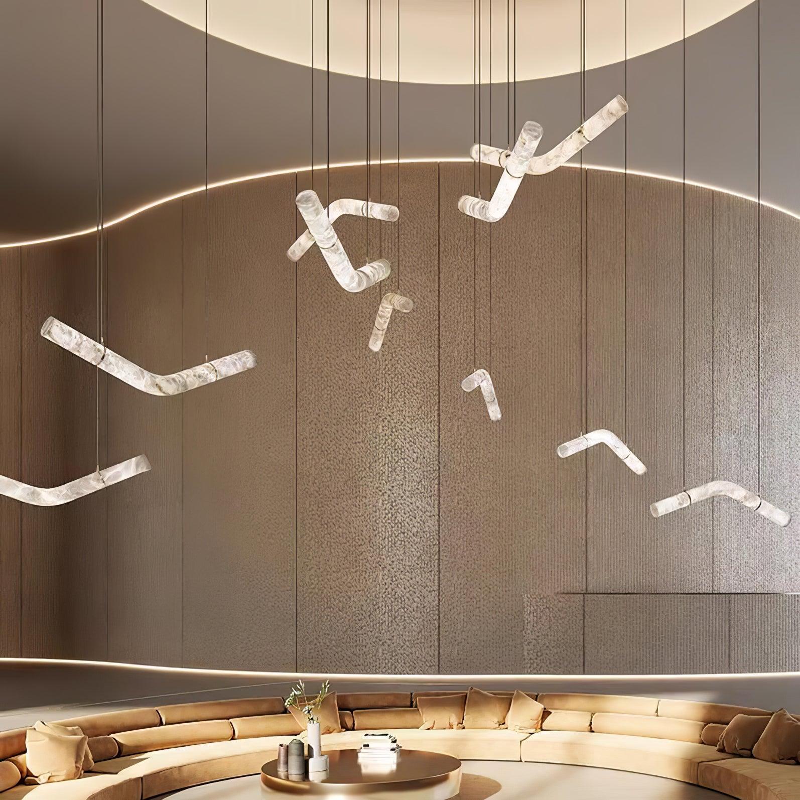 Luste Alabaster Closed-loop Pendant Light Chandelier-Neutral Decor