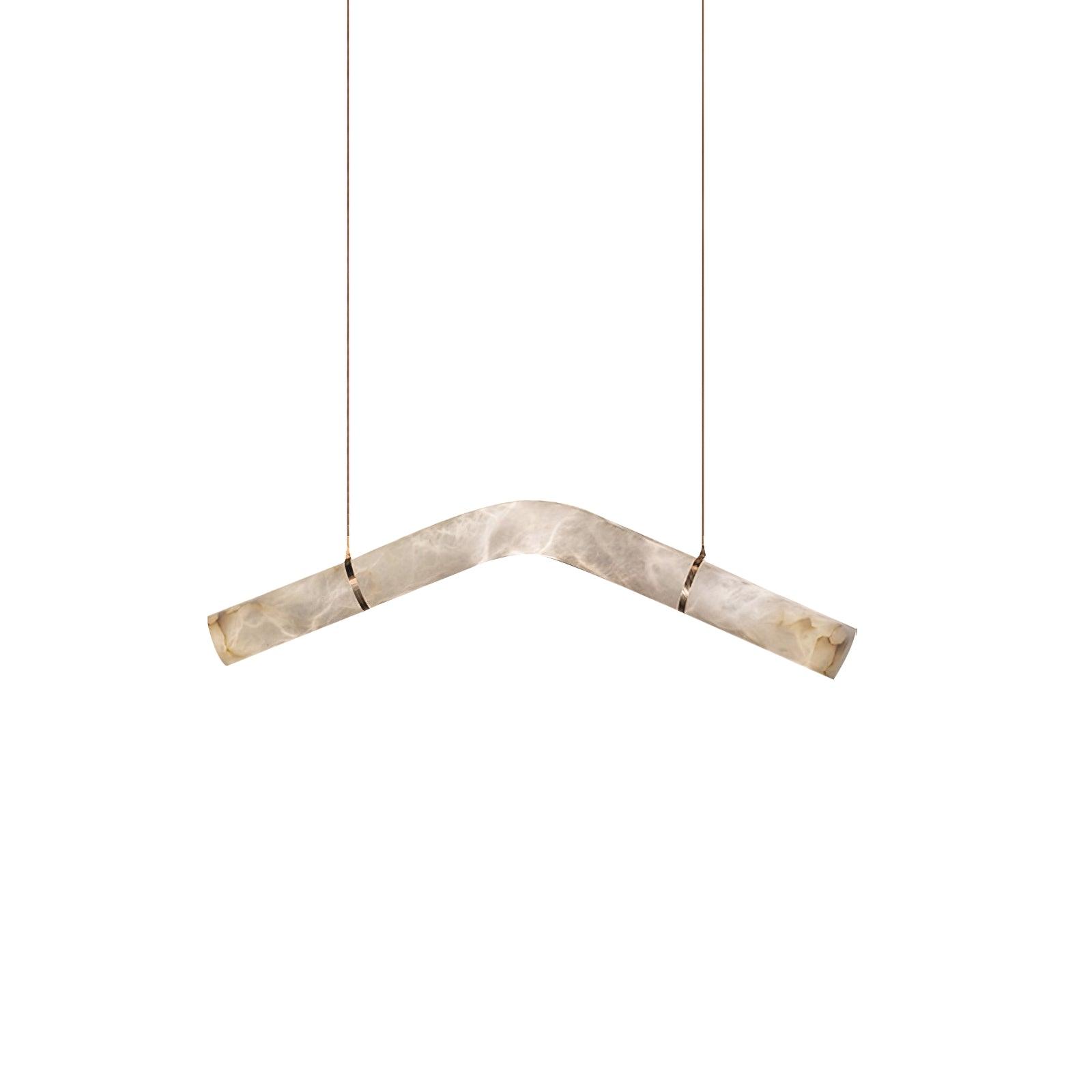 Mithos Curved Alabaster Pendant Light-Neutral Decor