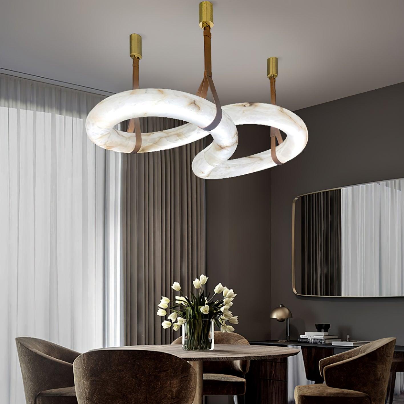 Luste Alabaster Closed-loop Pendant Light Chandelier-Neutral Decor