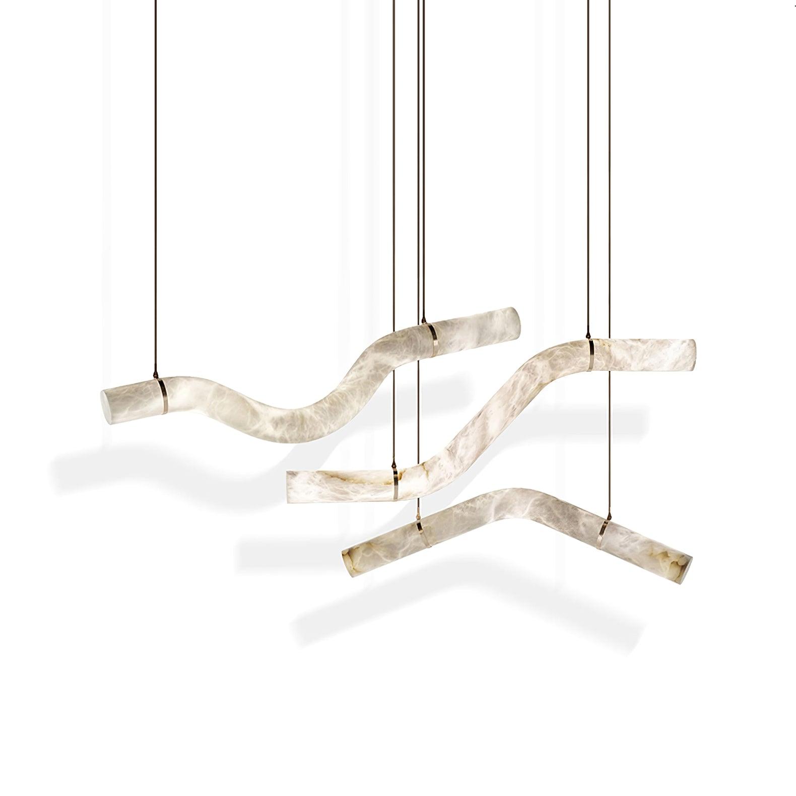 Mithos Curved Alabaster Pendant Light-Neutral Decor