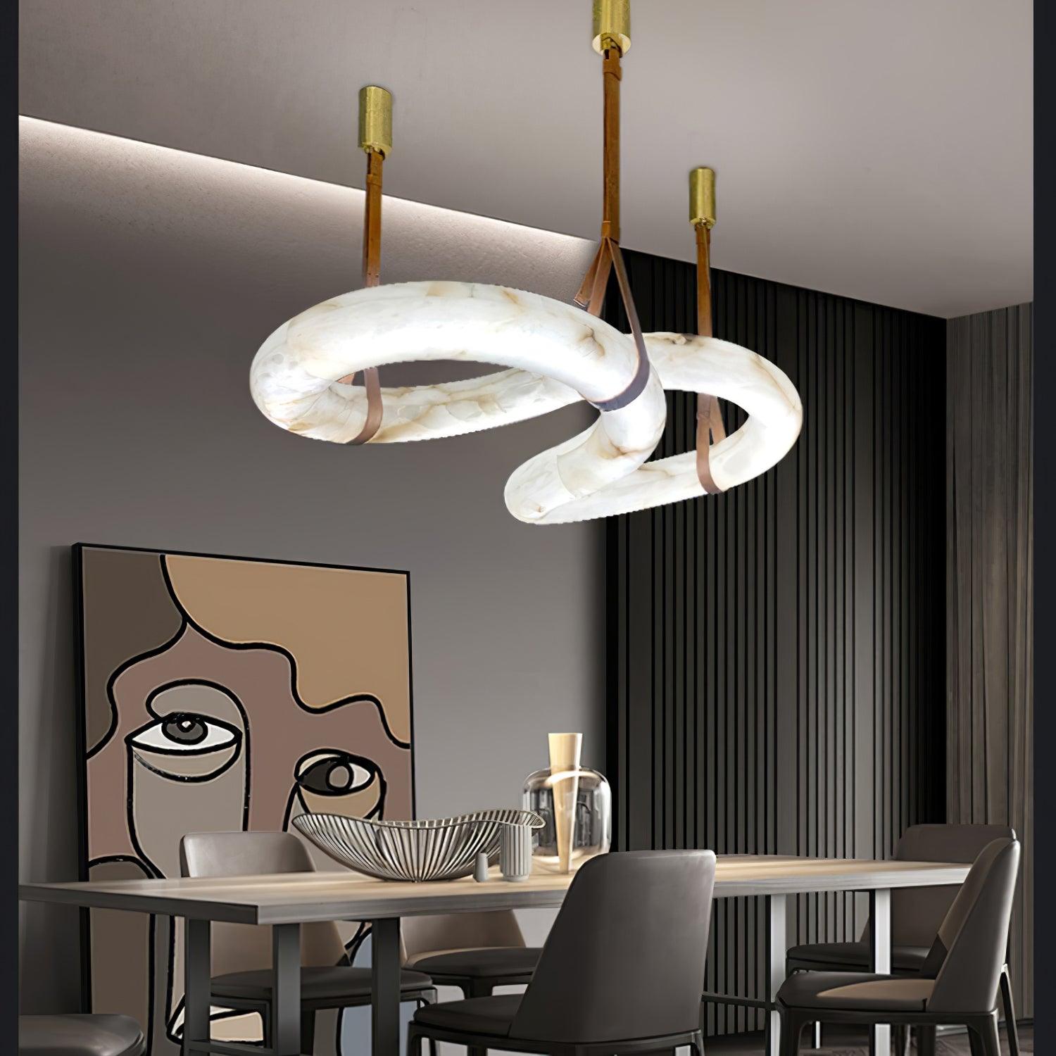 Luste Alabaster Closed-loop Pendant Light Chandelier-Neutral Decor