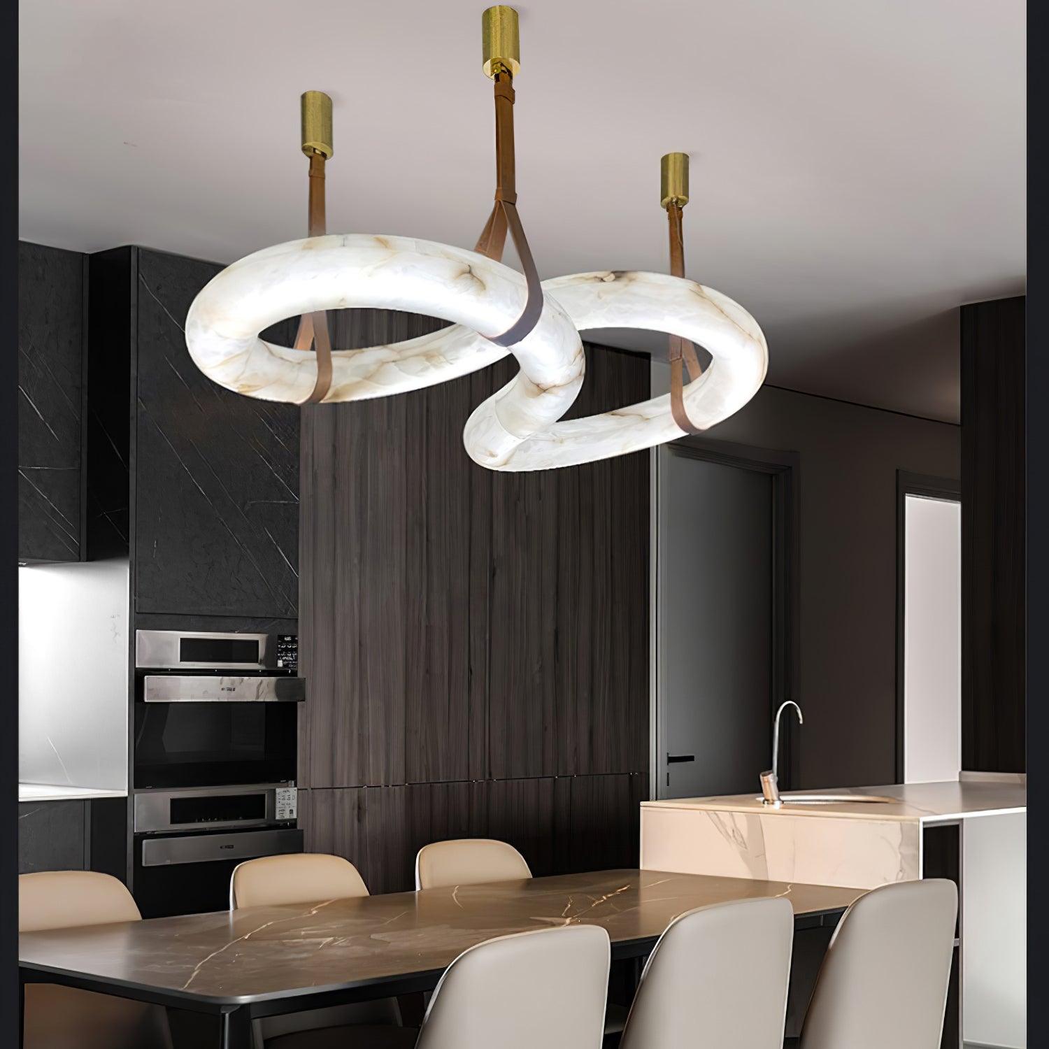 Luste Alabaster Closed-loop Pendant Light Chandelier-Neutral Decor
