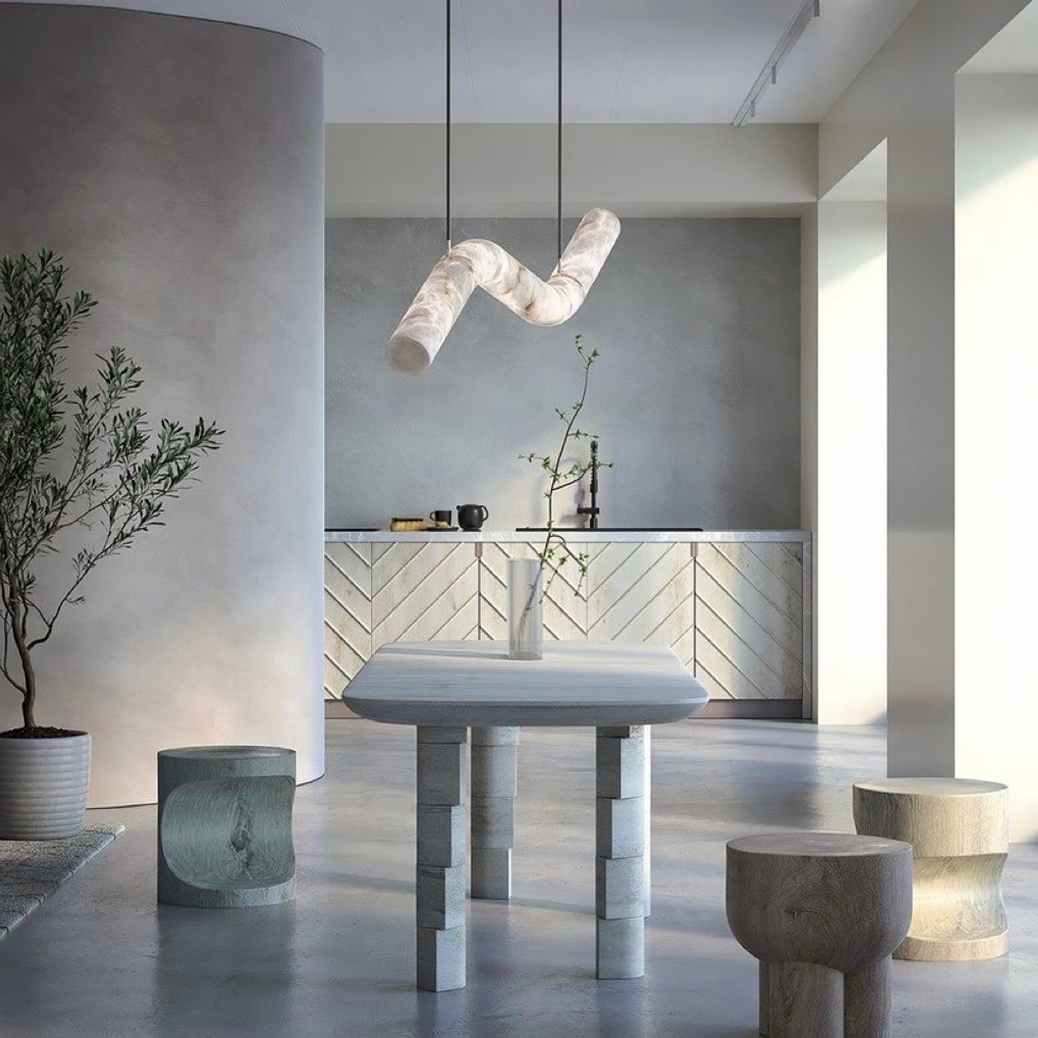 Luste Alabaster Closed-loop Pendant Light Chandelier-Neutral Decor