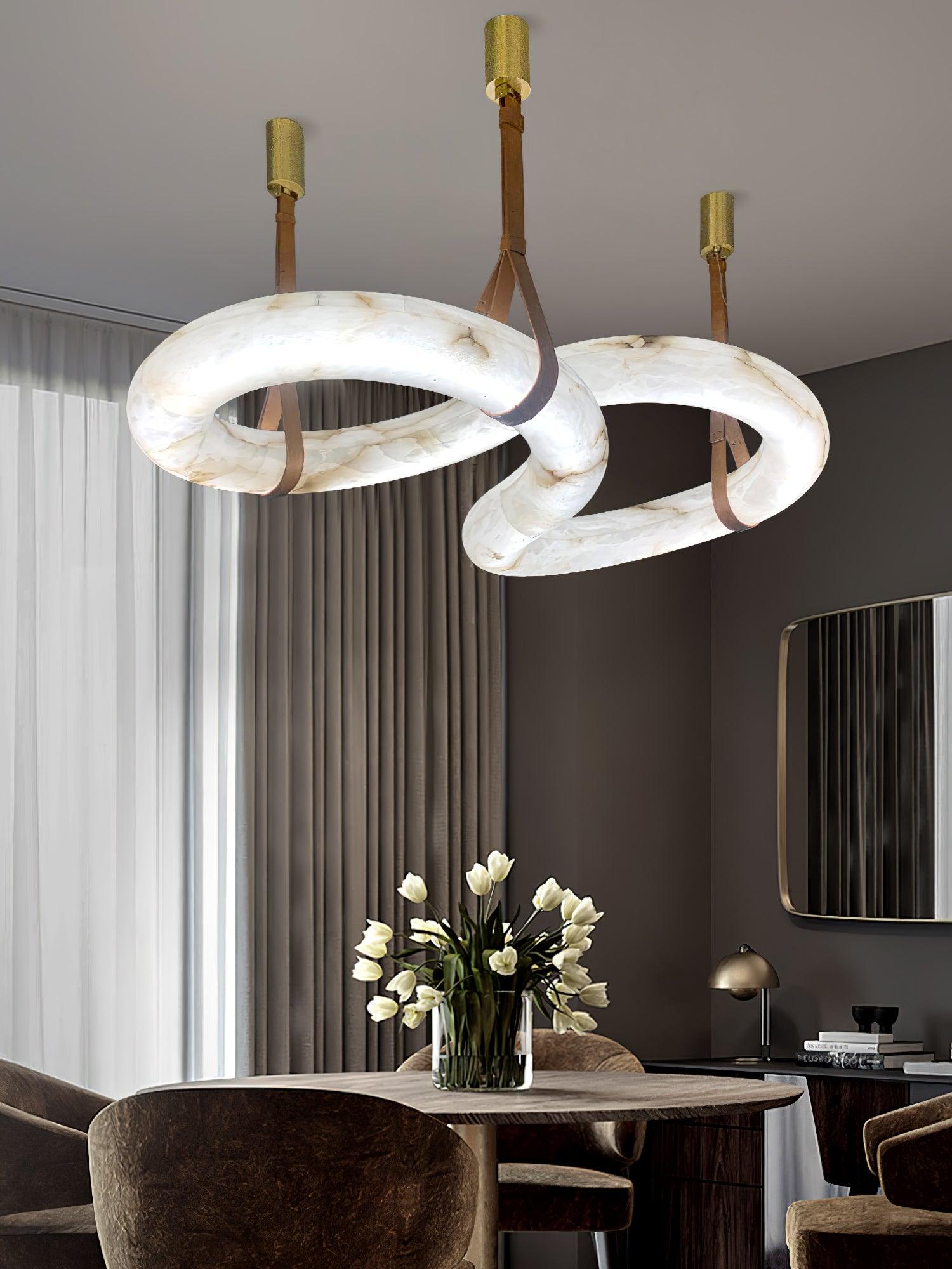 Luste Alabaster Closed-loop Pendant Light Chandelier-Neutral Decor