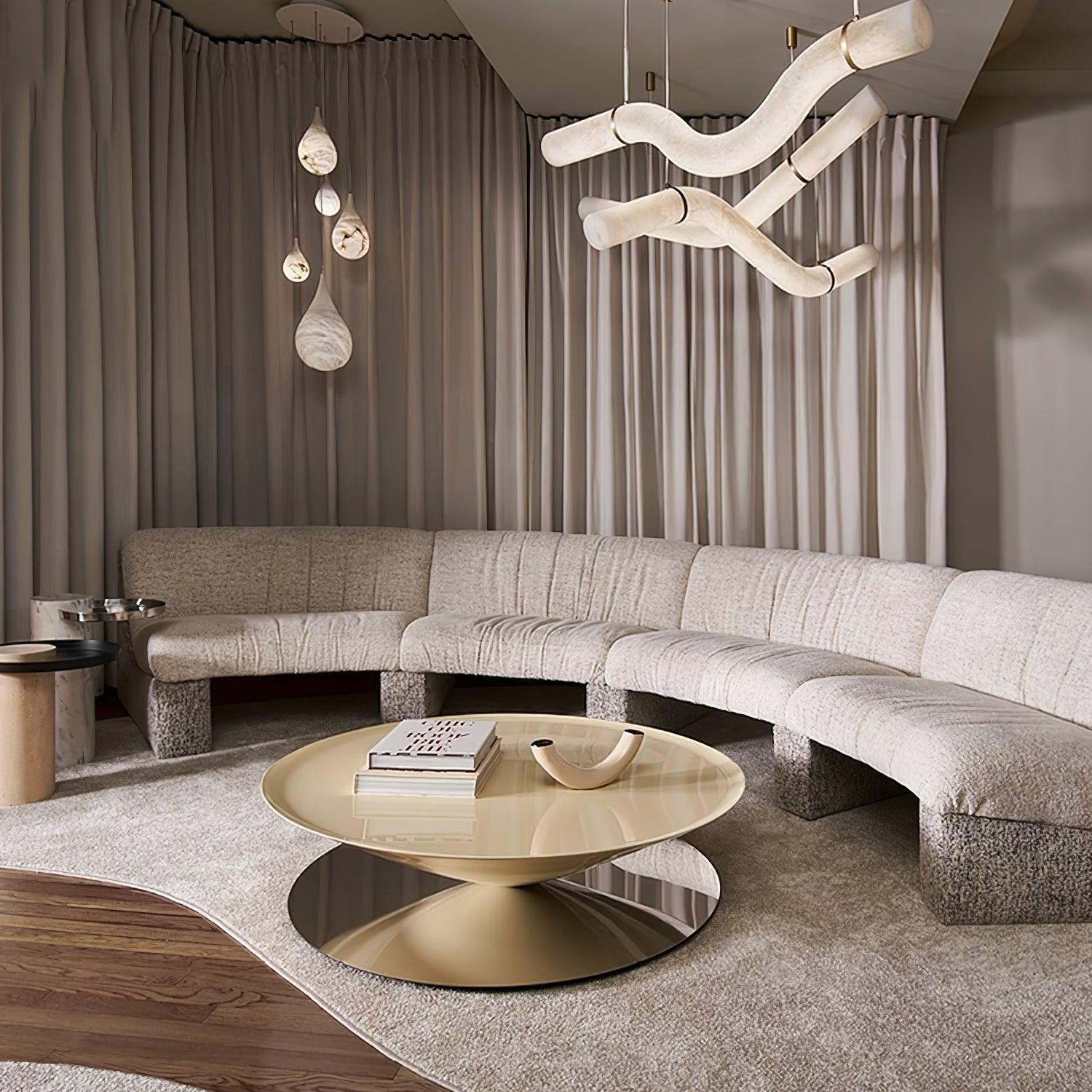 Mithos Curved Alabaster Pendant Light-Neutral Decor