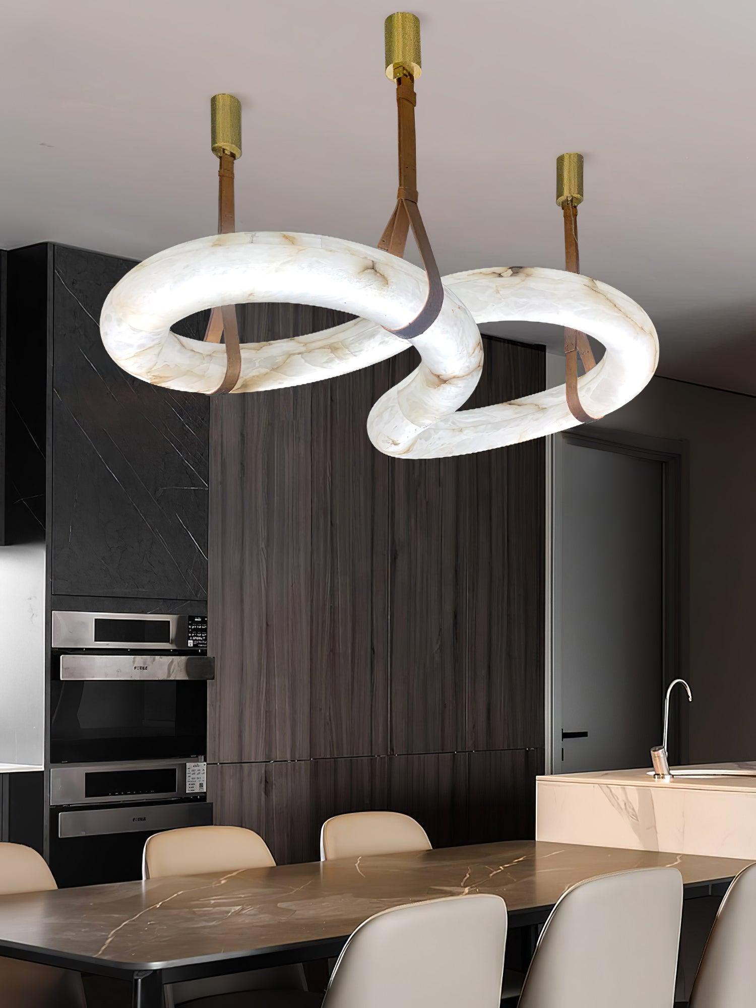 Luste Alabaster Closed-loop Pendant Light Chandelier-Neutral Decor