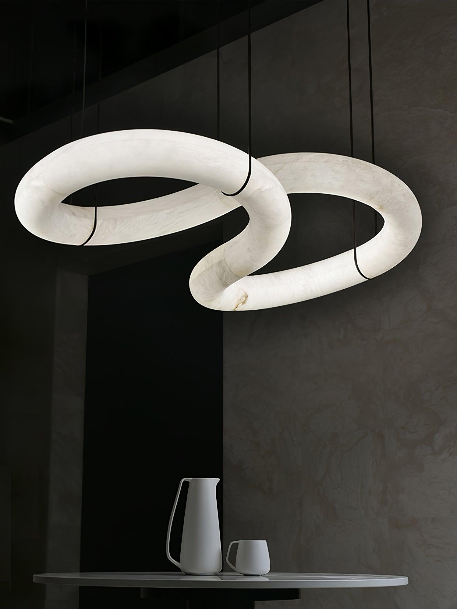 Luste Alabaster Closed-loop Pendant Light Chandelier-Neutral Decor