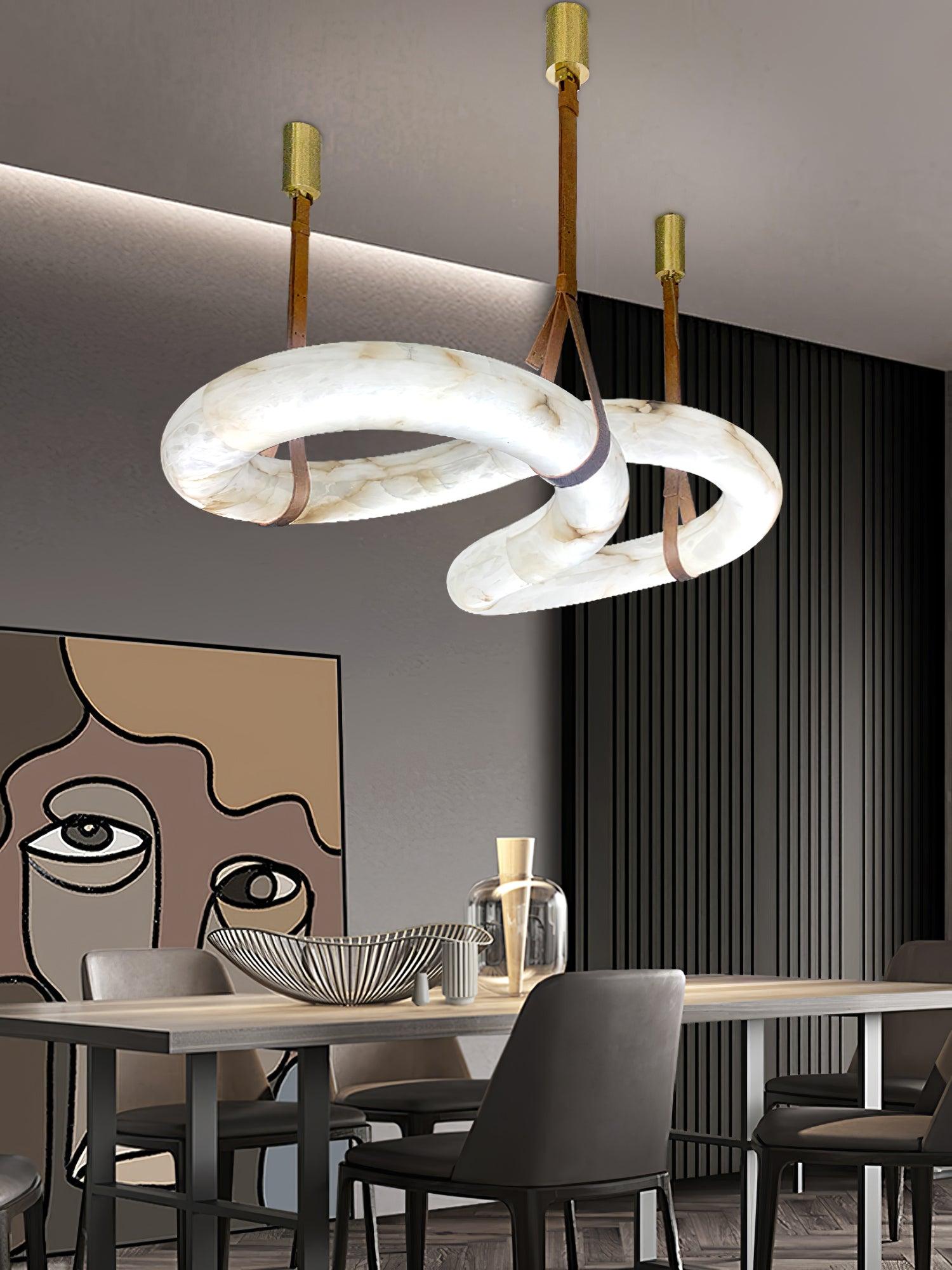 Luste Alabaster Closed-loop Pendant Light Chandelier-Neutral Decor