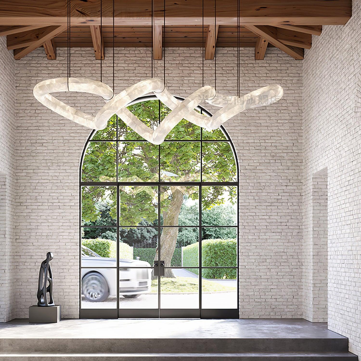 Luste Alabaster Closed-loop Pendant Light Chandelier-Neutral Decor