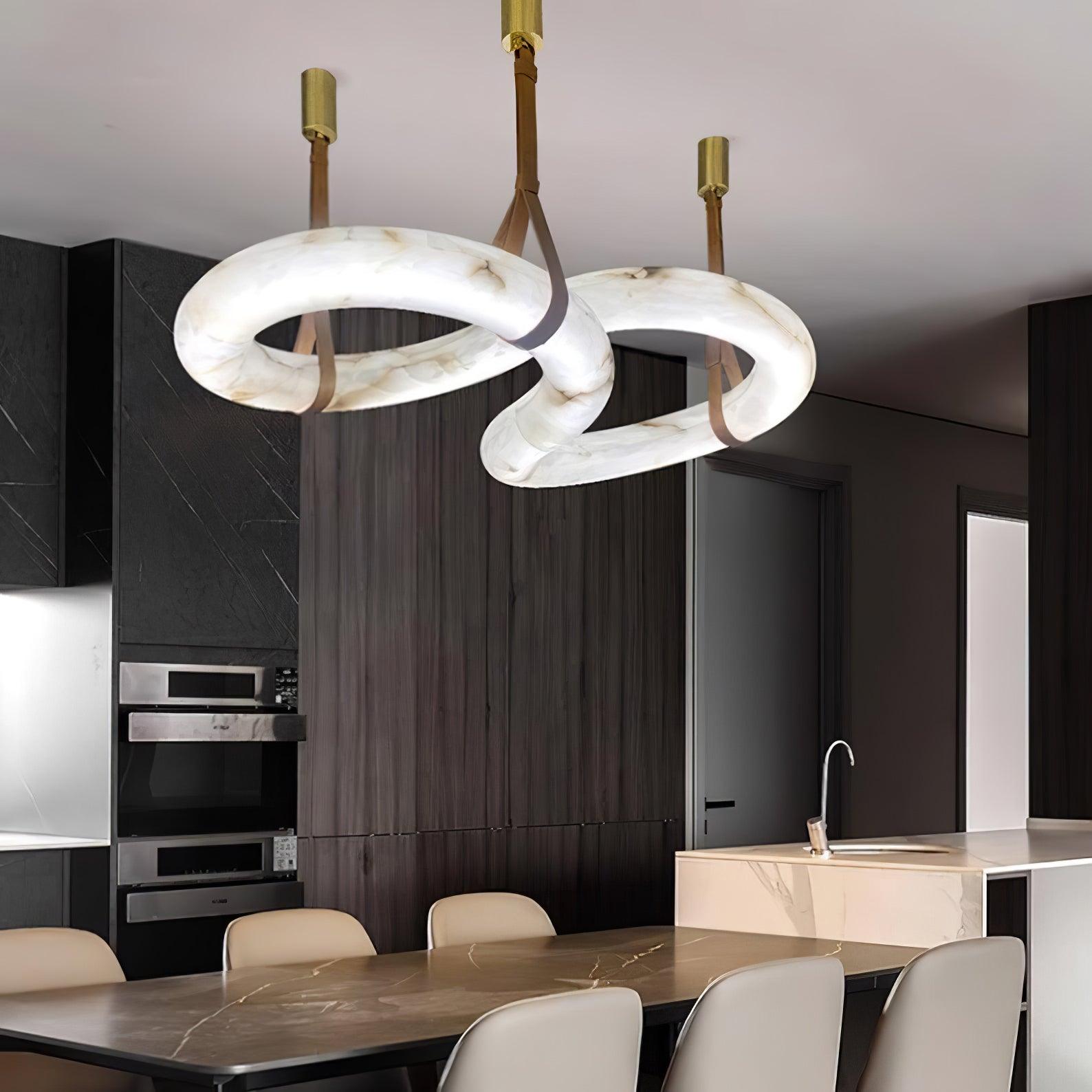 Luste Alabaster Closed-loop Pendant Light Chandelier-Neutral Decor