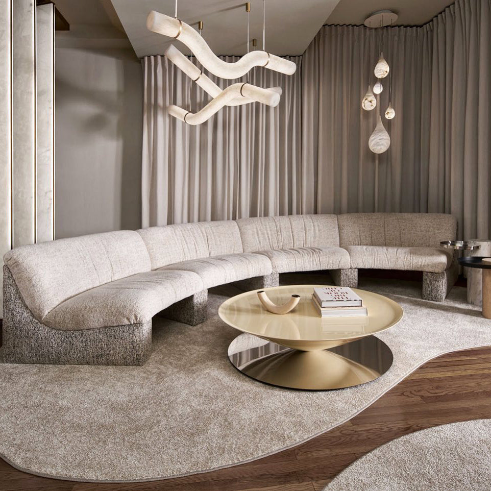 Mithos Curved Alabaster Pendant Light-Neutral Decor