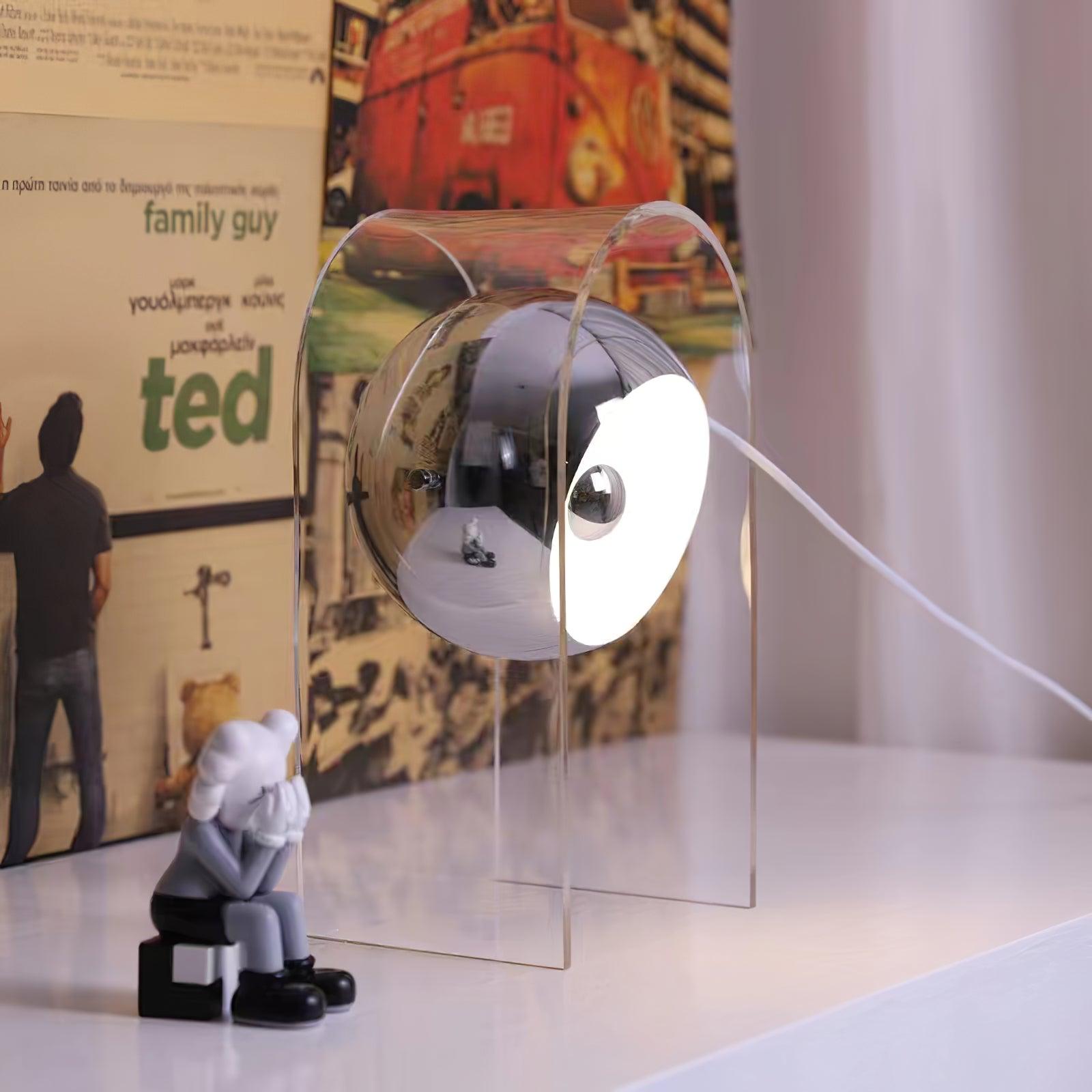 Tynza Steel Futuristic Table Lamp-Neutral Decor