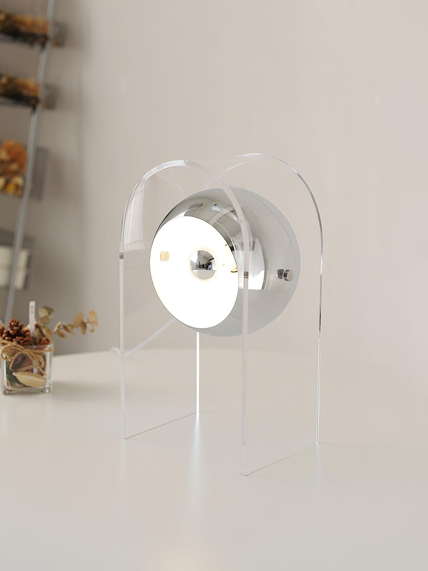Tynza Steel Futuristic Table Lamp-Neutral Decor