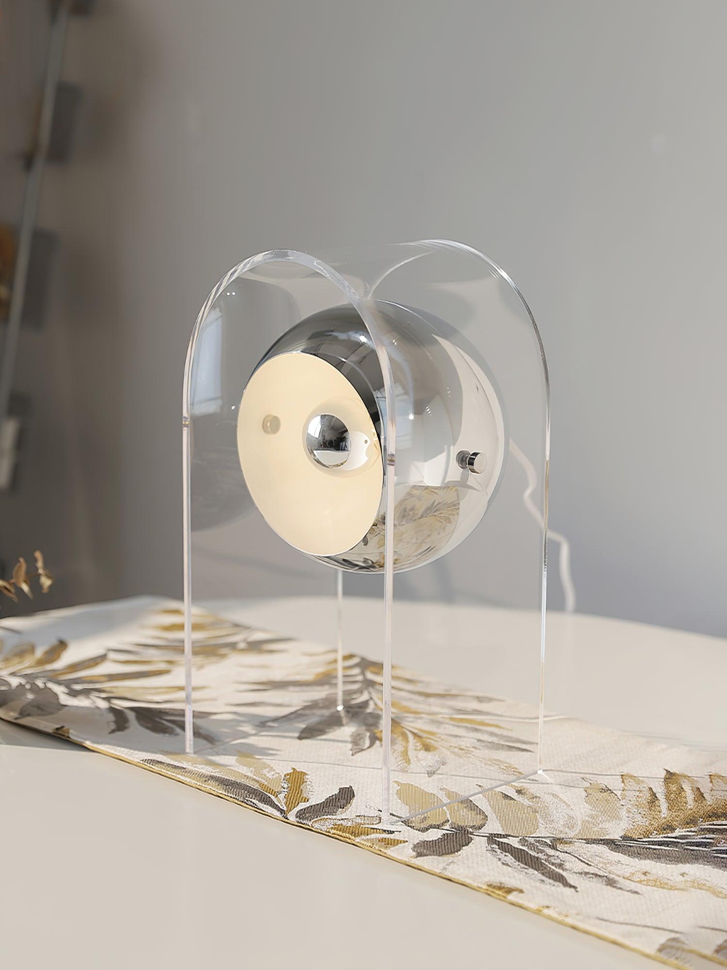 Tynza Steel Futuristic Table Lamp-Neutral Decor