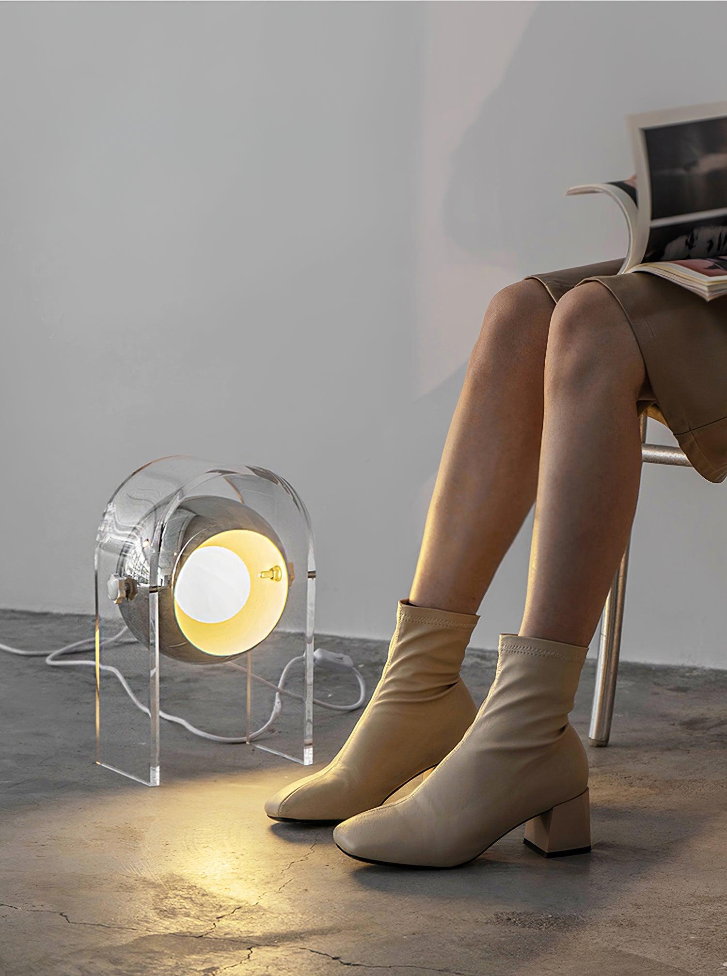 Tynza Steel Futuristic Table Lamp-Neutral Decor