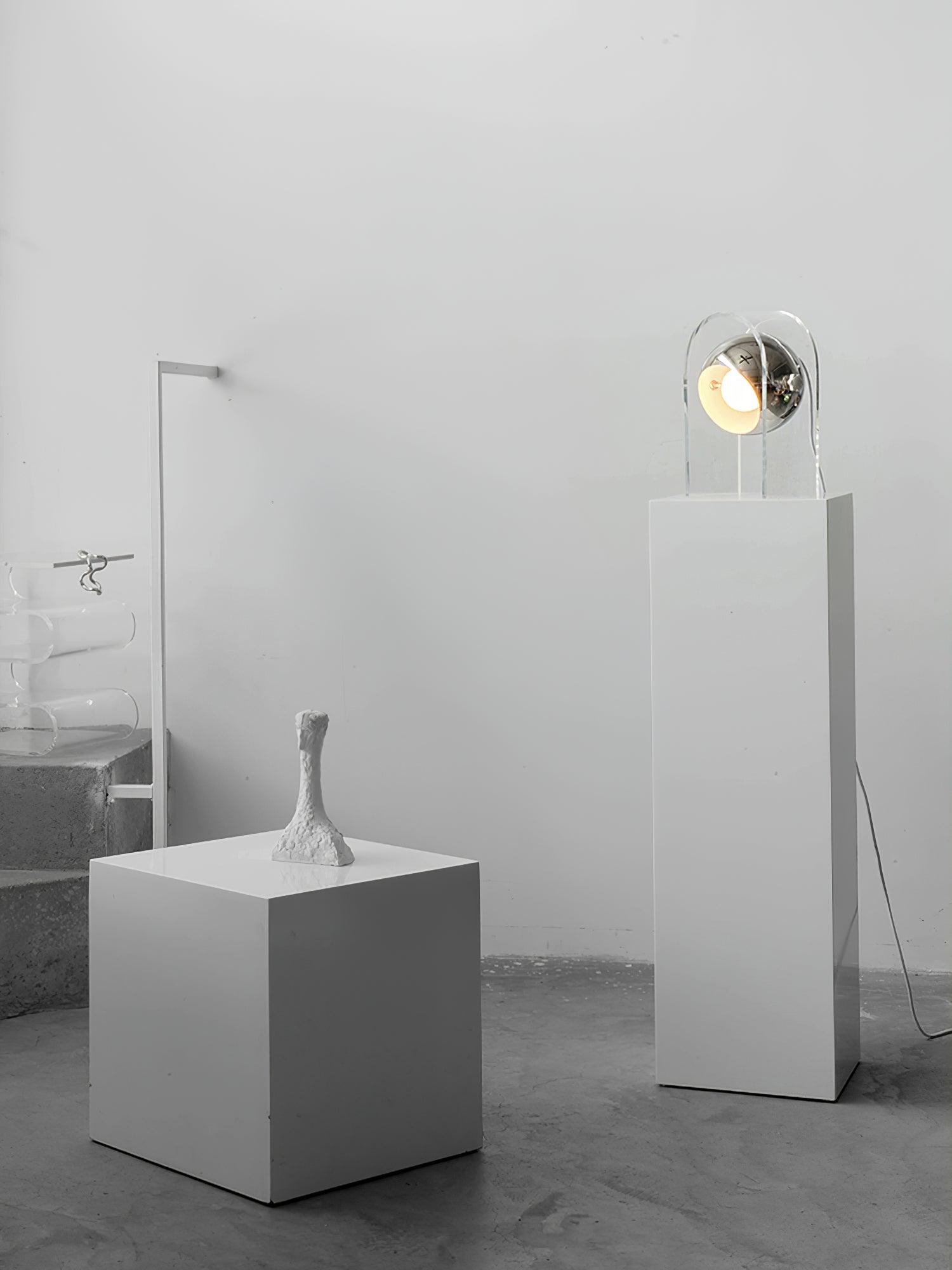 Tynza Steel Futuristic Table Lamp-Neutral Decor