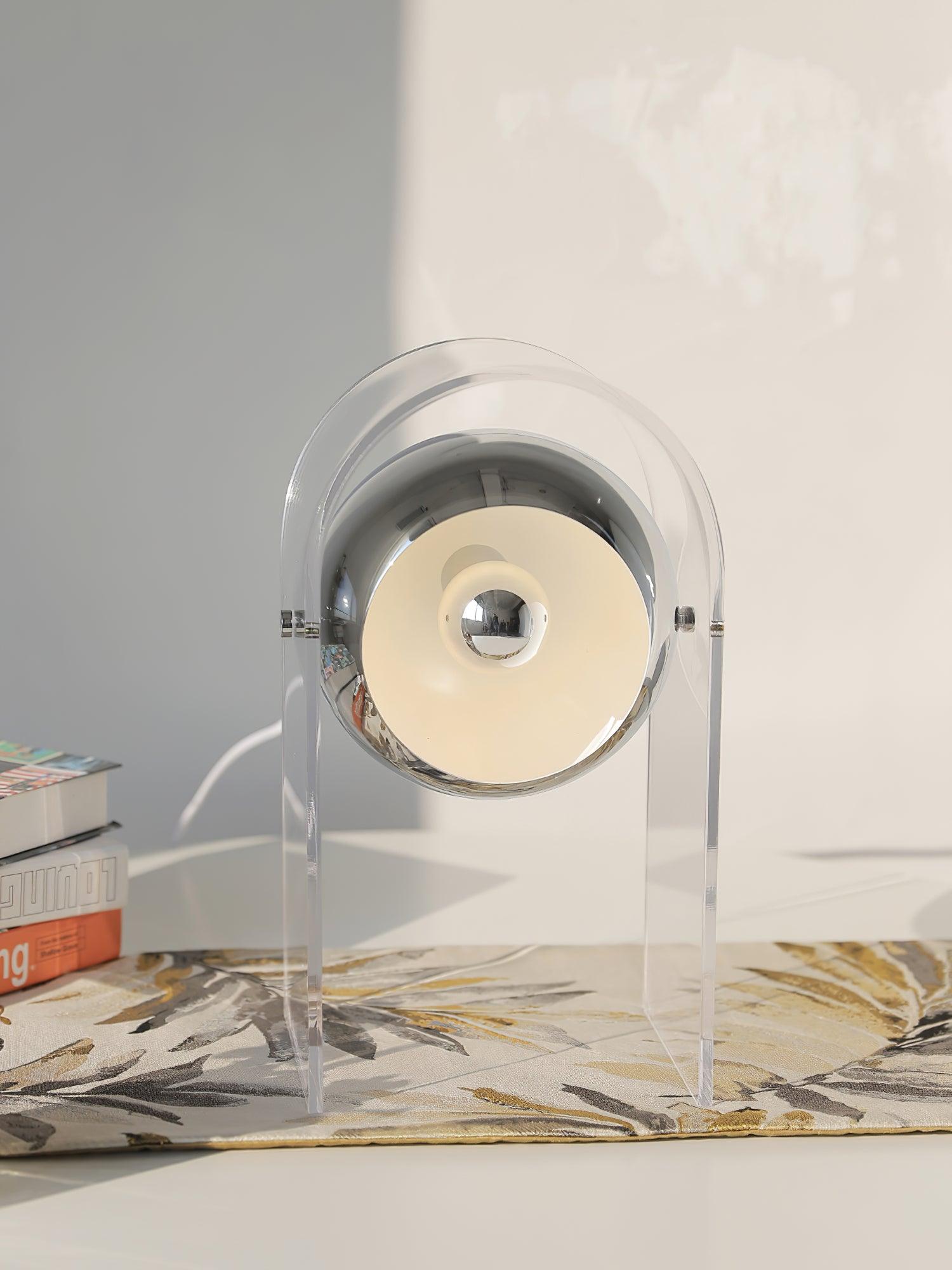 Tynza Steel Futuristic Table Lamp-Neutral Decor
