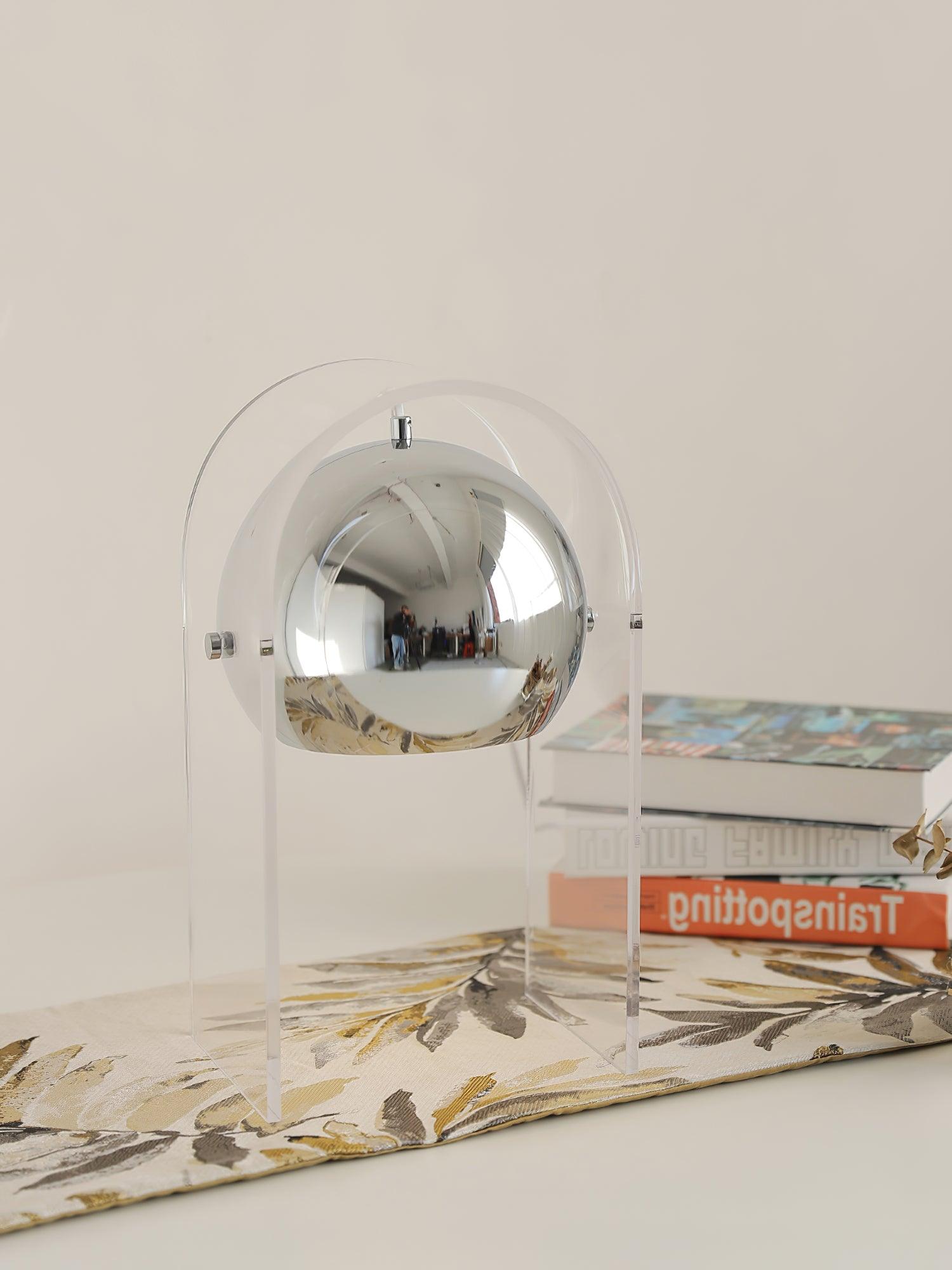 Tynza Steel Futuristic Table Lamp-Neutral Decor