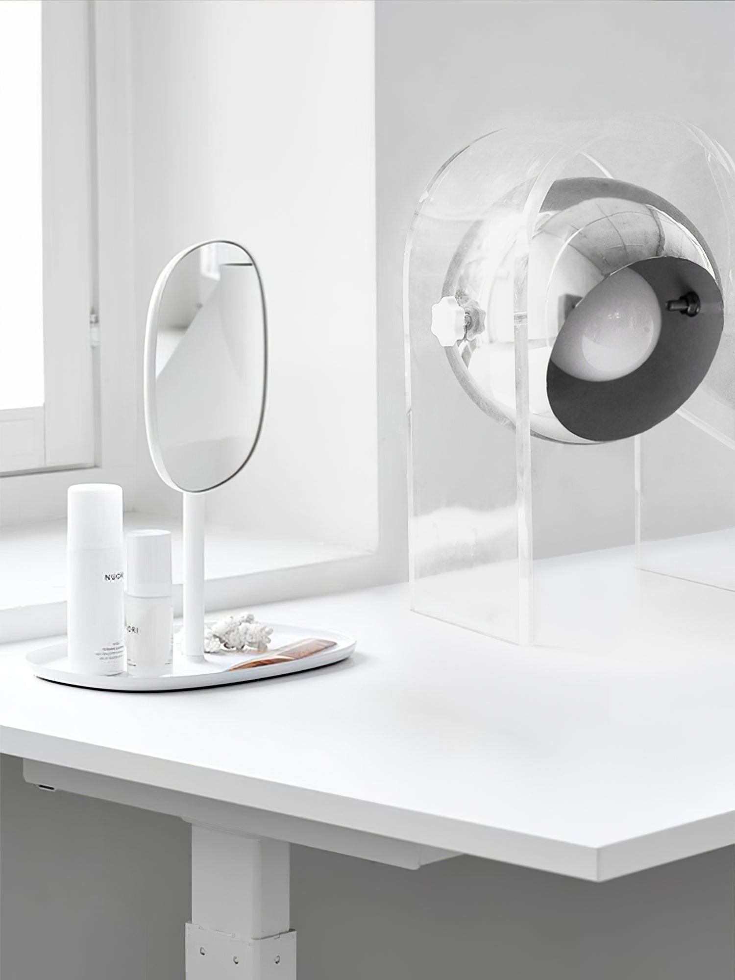 Tynza Steel Futuristic Table Lamp-Neutral Decor